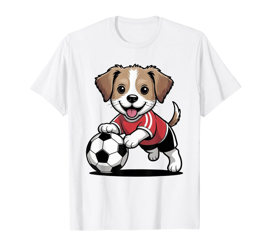 Dog Puppy Playing Soccer Football Dogs T-Shirt - Unique Graphic for Adults - T-Shirt, Sweatshirt, Hoodie