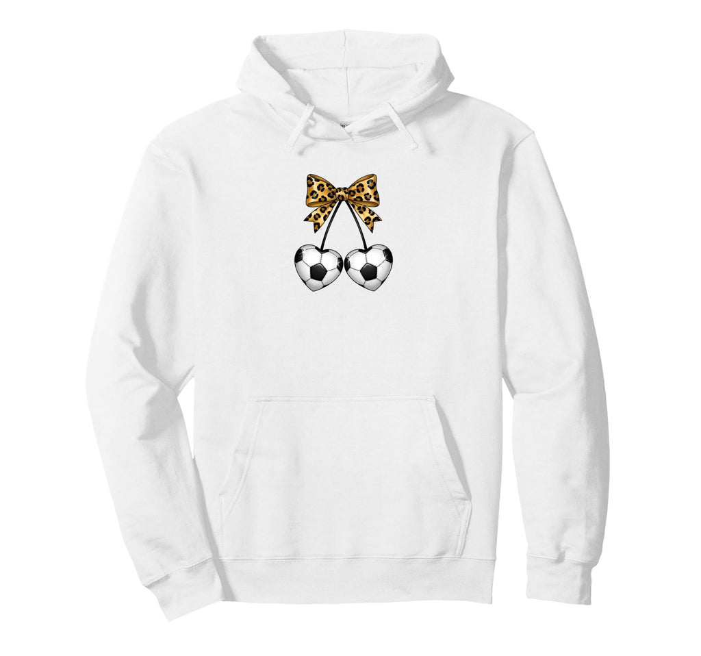 Soccer Coquette Leopard Soccer Cherry Hoodie - Fun Novelty Design Unisex - T-Shirt, Sweatshirt, Hoodie