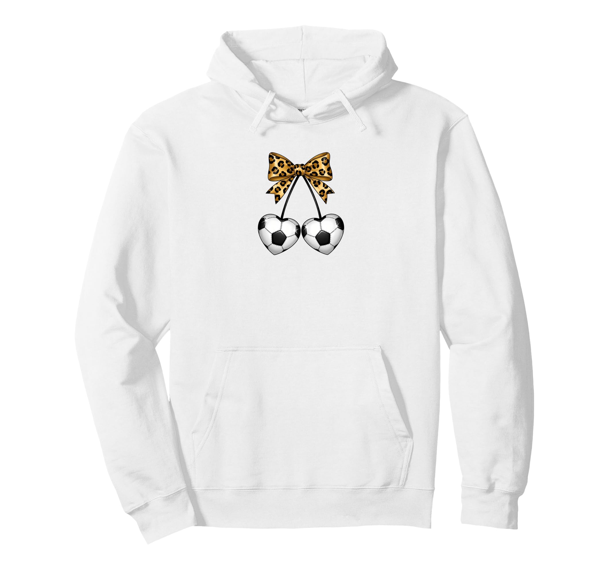 Soccer Coquette Leopard Soccer Cherry Hoodie - Fun Novelty Design Unisex - T-Shirt, Sweatshirt, Hoodie
