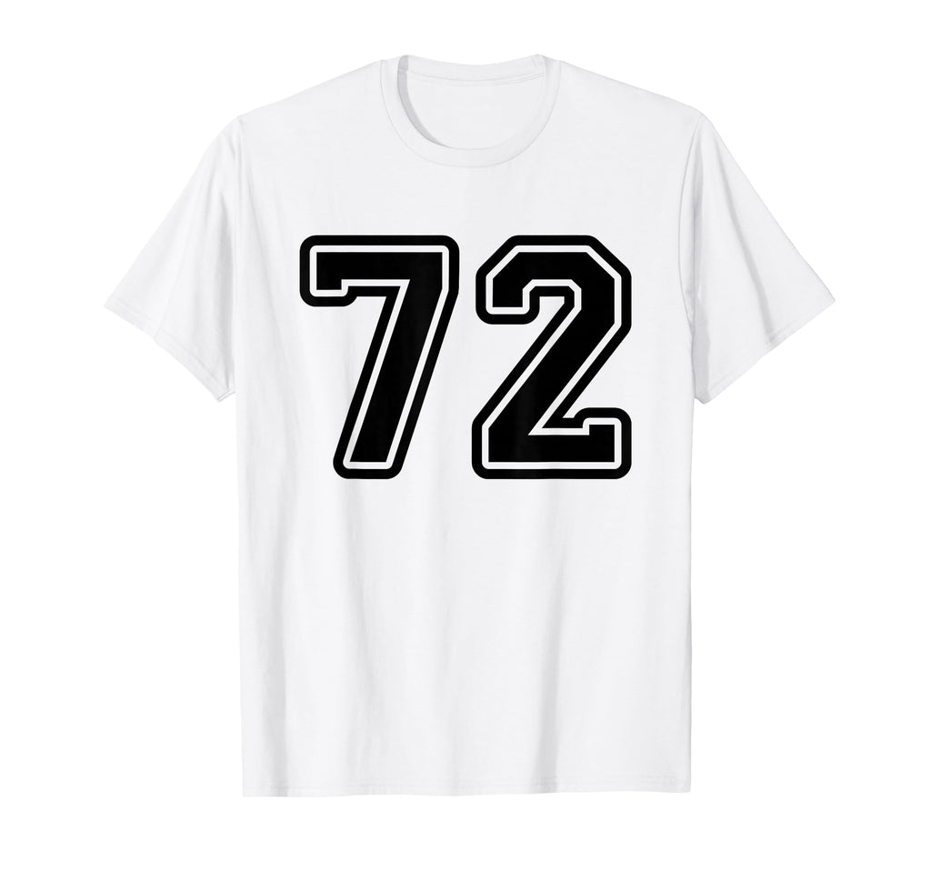 Black Sports Team Number 72 T-Shirt - Unique Graphic Men Women - T-Shirt, Sweatshirt, Hoodie