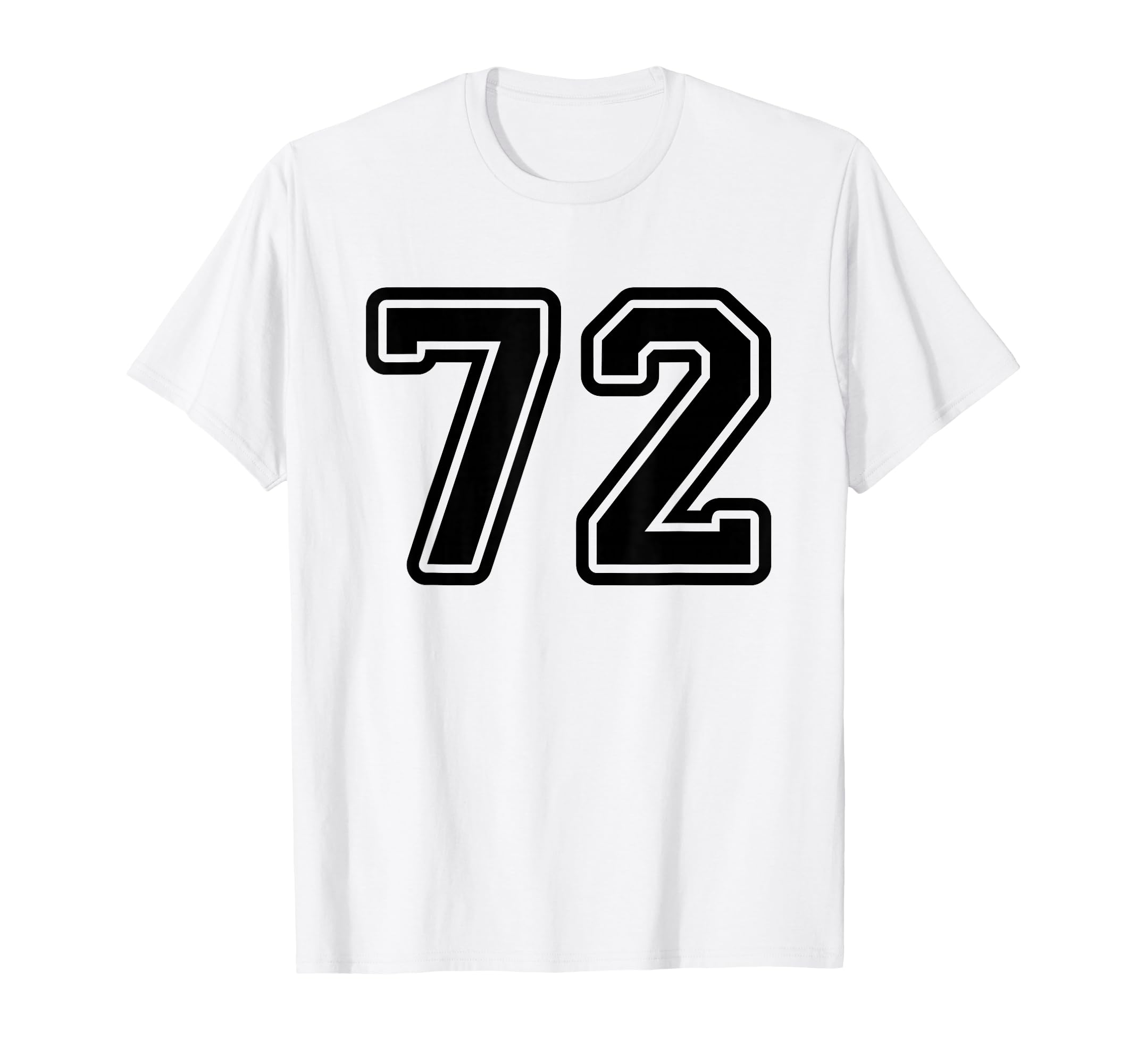 Black Sports Team Number 72 T-Shirt - Unique Graphic Men Women - T-Shirt, Sweatshirt, Hoodie
