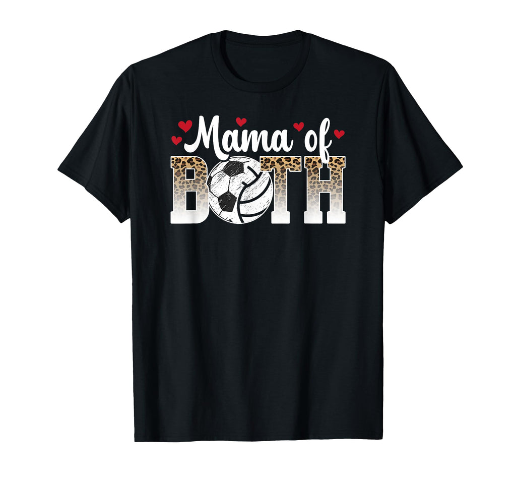 Mama Both Leopard Volleyball T-Shirt - Fun Novelty Design for Adults - T-Shirt, Sweatshirt, Hoodie