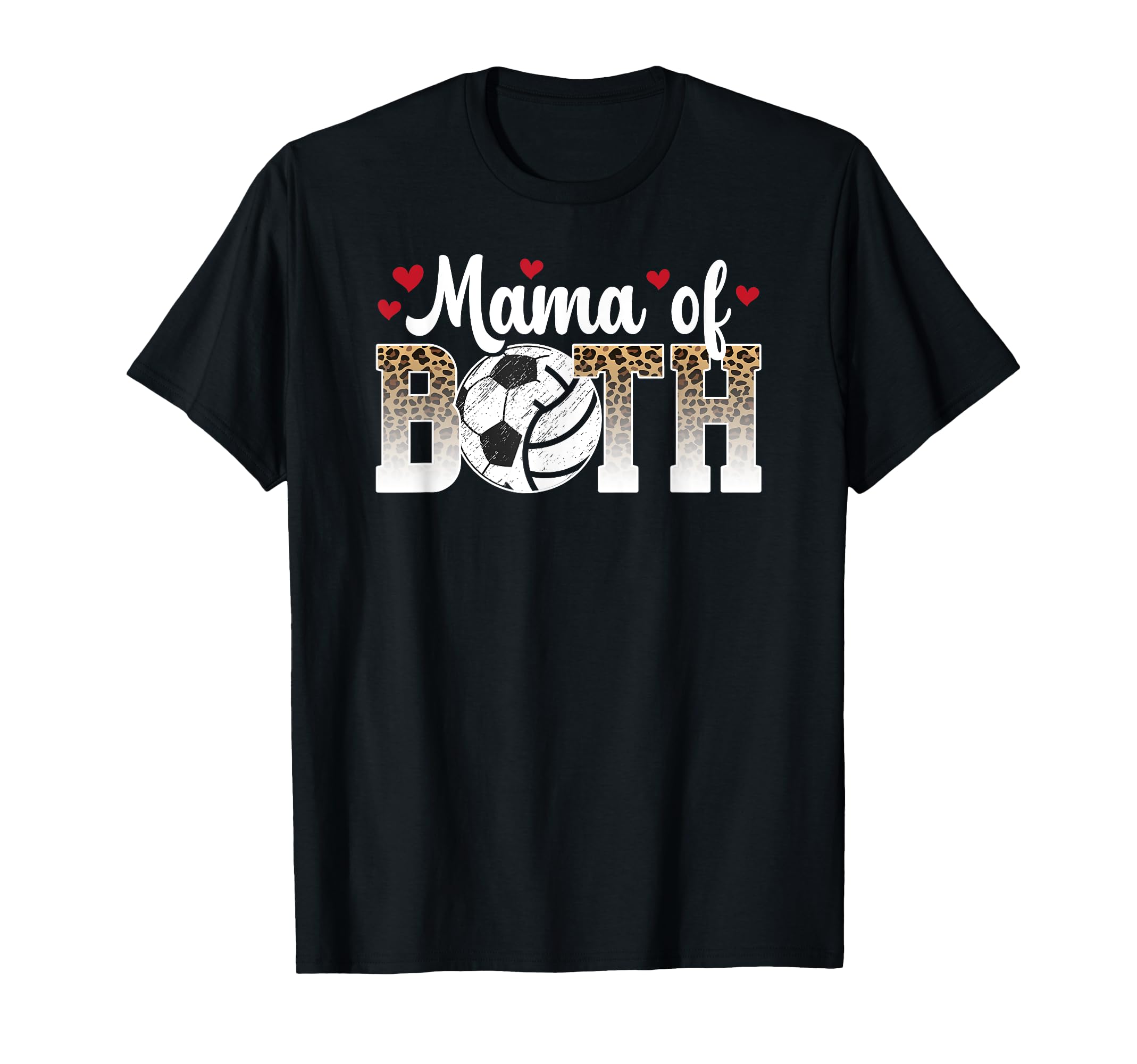 Mama Both Leopard Volleyball T-Shirt - Fun Novelty Design for Adults - T-Shirt, Sweatshirt, Hoodie