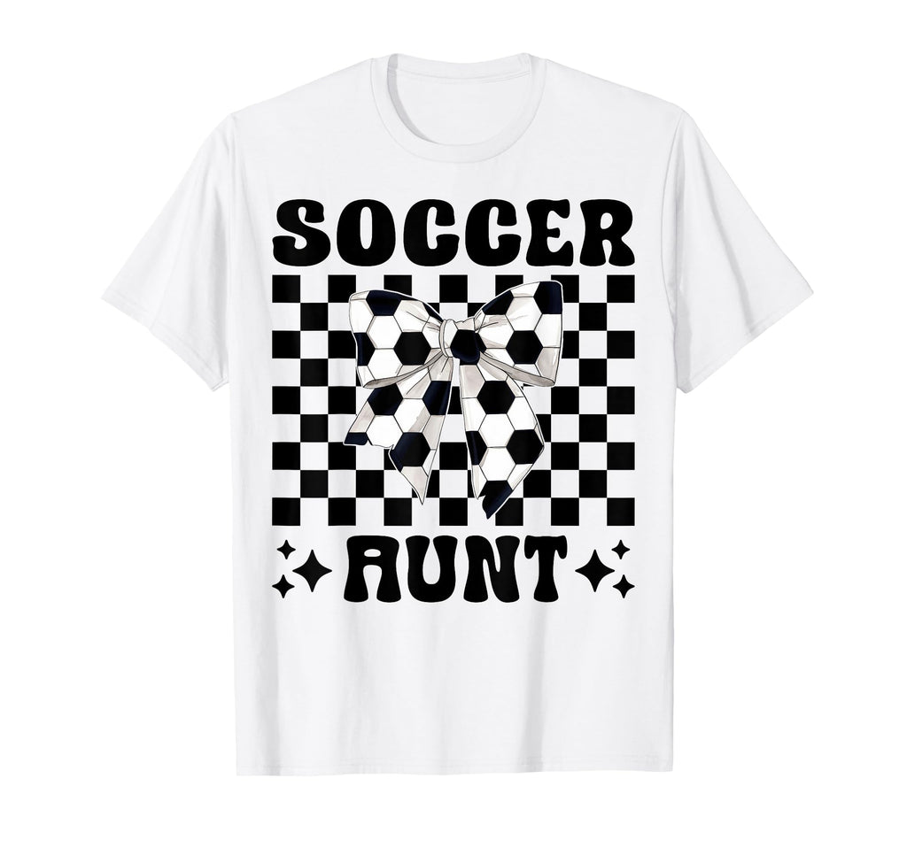 Soccer Aunt Soccer Auntie Coquette Bow T-Shirt - Unique Graphic for Adults - T-Shirt, Sweatshirt, Hoodie
