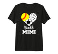 Ball Mimi Heart Funny Softball T-Shirt - Minimalist Print Men Women - T-Shirt, Sweatshirt, Hoodie