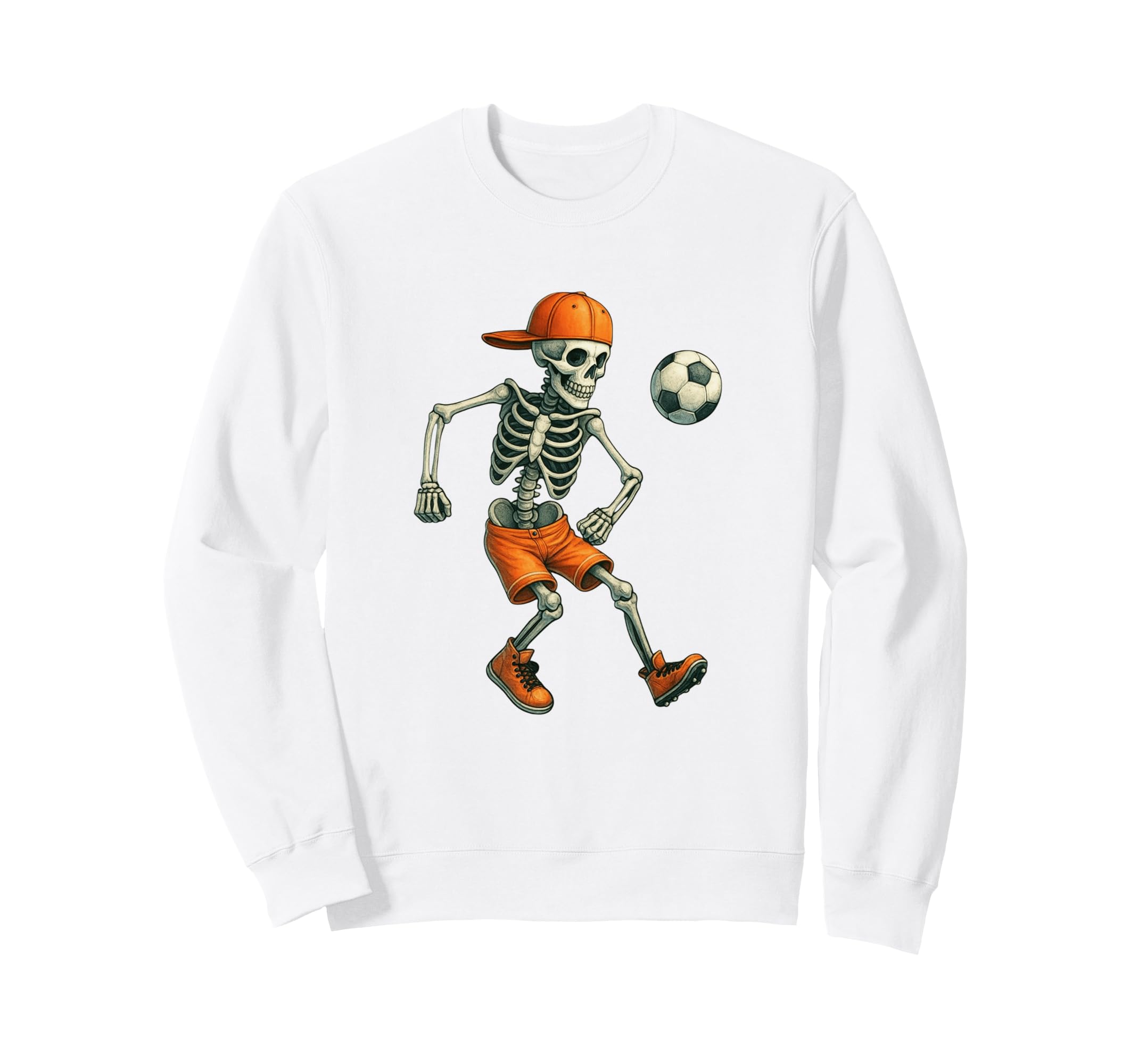 Halloween Skeleton Soccer Ball Sweatshirt - Novelty Apparel for Adults - T-Shirt, Sweatshirt, Hoodie
