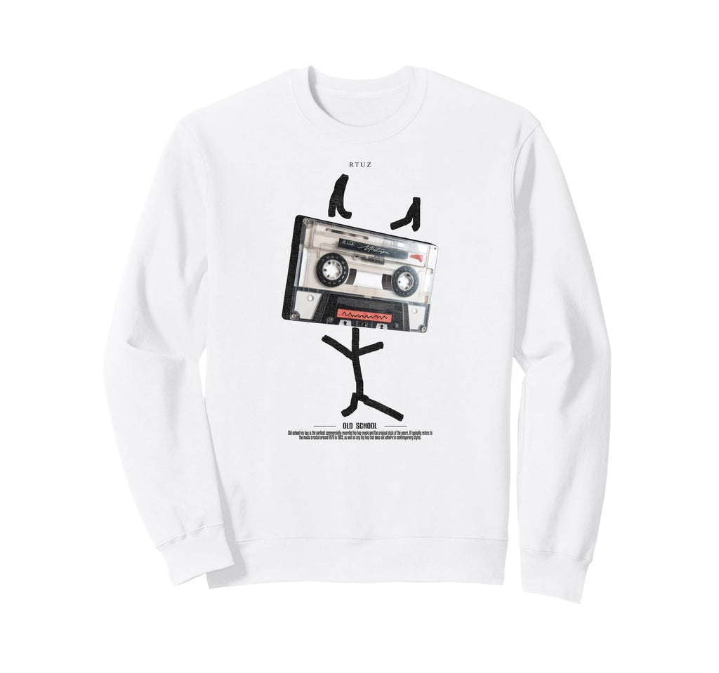 Y2K Streetwear Old School Music Tape Sweatshirt - Graphic Print for Adults - T-Shirt, Sweatshirt, Hoodie