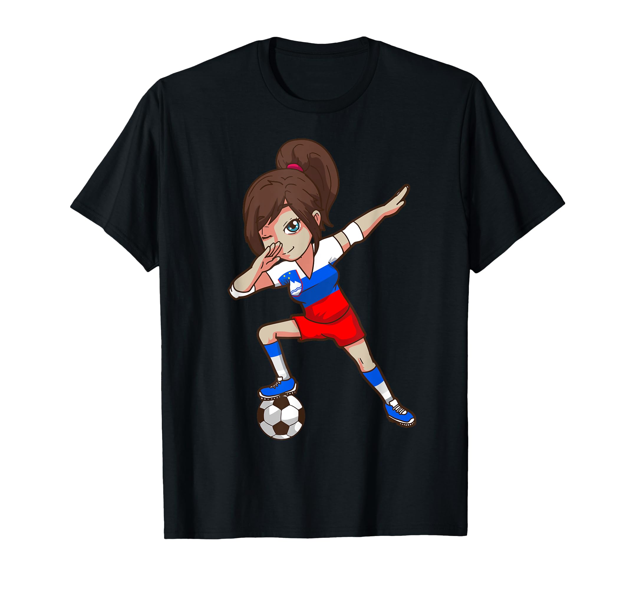 Soccer Fan Slovenia Slovenian Flag T-Shirt - Fun Novelty Design for Adults - T-Shirt, Sweatshirt, Hoodie