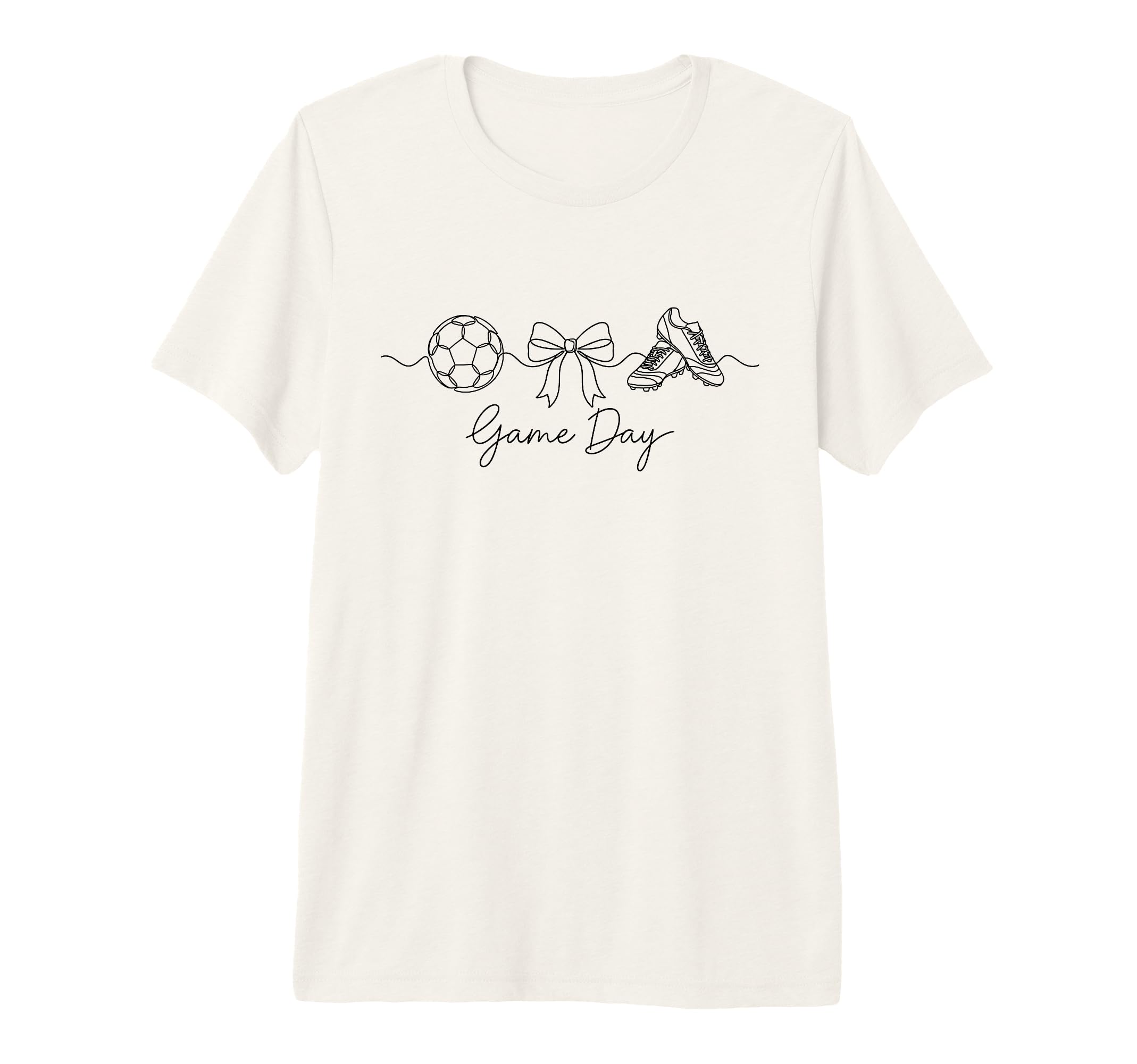 Game Day Soccer Mom Ball Bow Cleats T-Shirt - Fun Novelty Design Men Women - T-Shirt, Sweatshirt, Hoodie