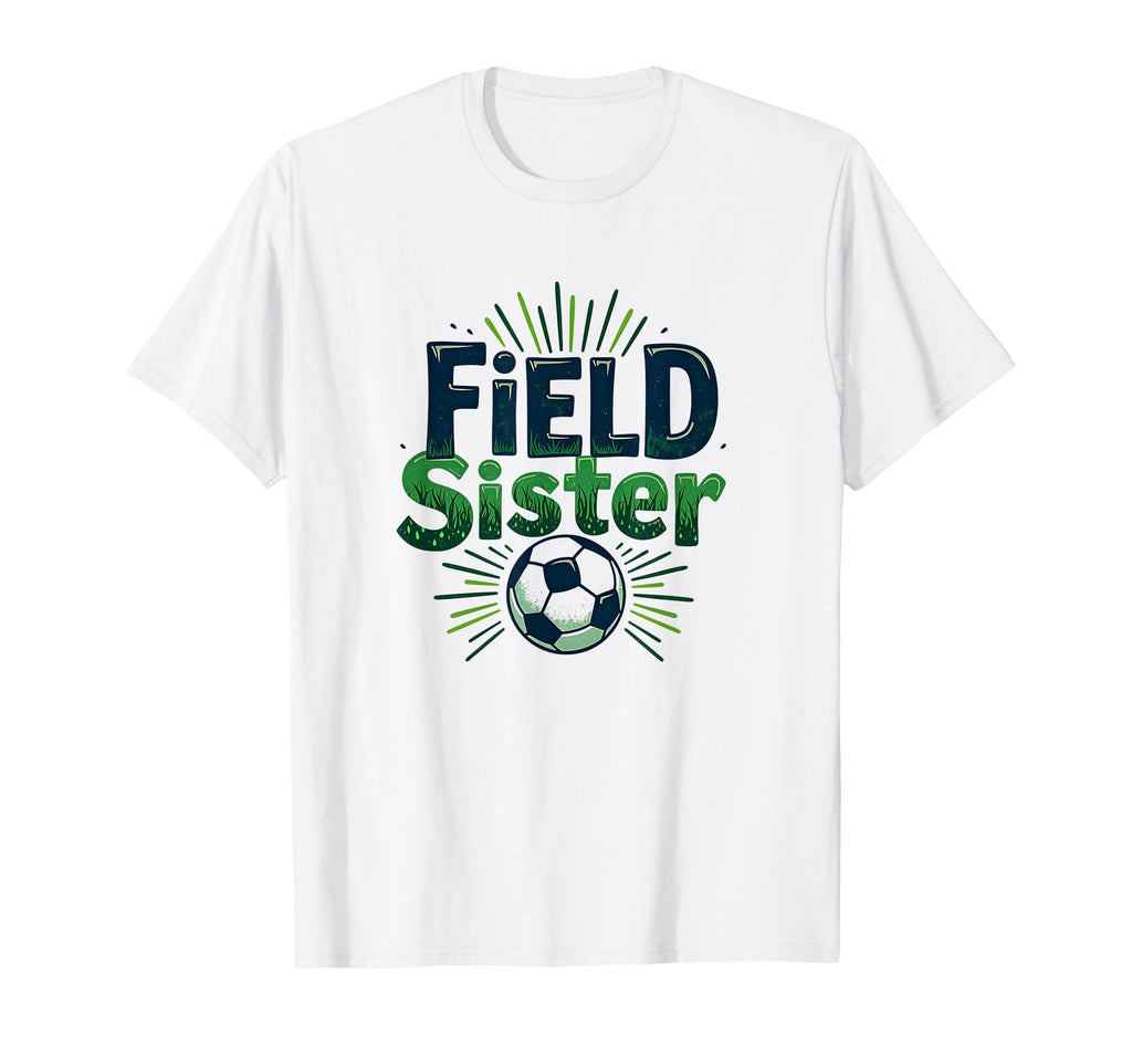 Field Sister Soccer Sibling Pride T-Shirt - Fun Novelty Design Men Women - T-Shirt, Sweatshirt, Hoodie