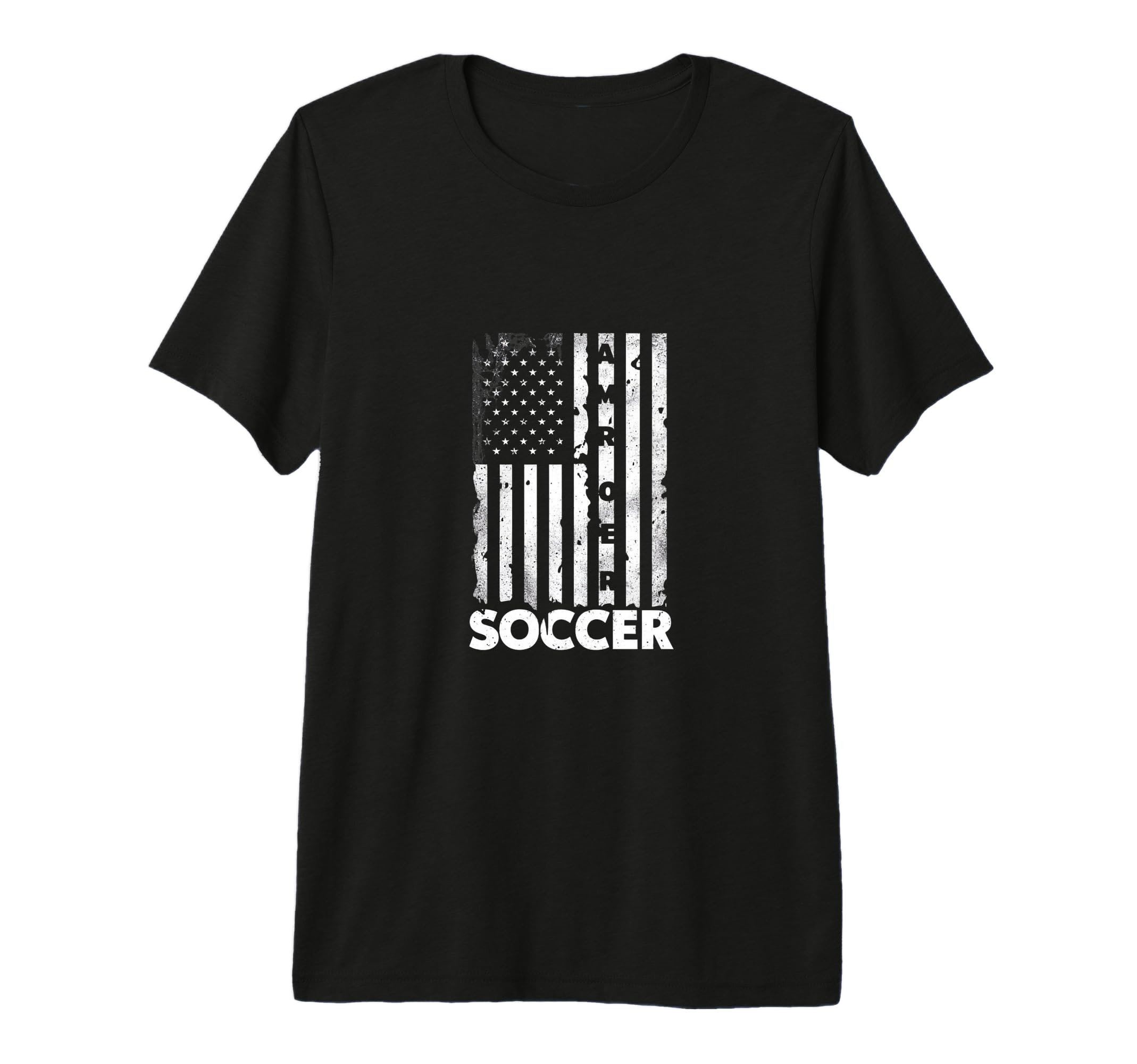 American Flag Soccer Rustic T-Shirt - Fun Novelty Design for Adults - T-Shirt, Sweatshirt, Hoodie