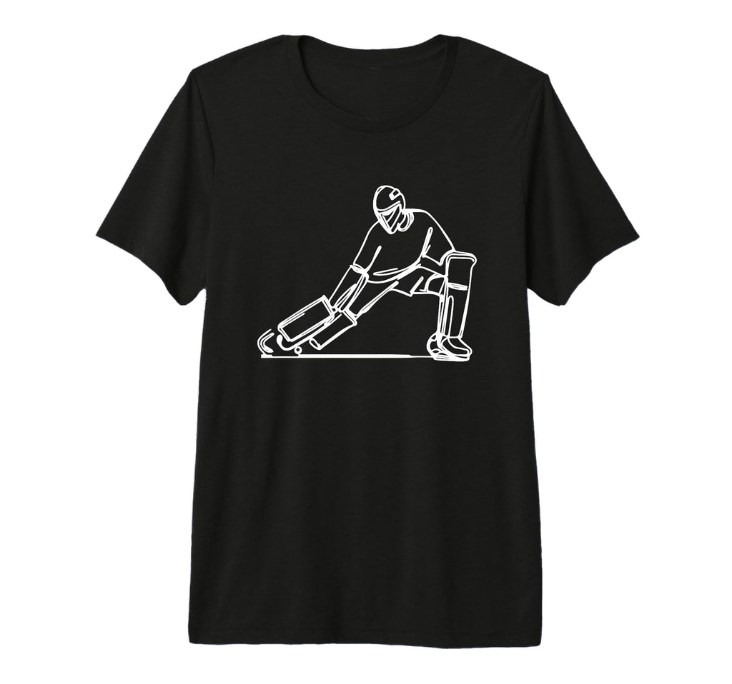 Field Hockey Goalkeeper Drawing Tri Blend T-Shirt - Graphic Print Unisex - T-Shirt, Sweatshirt, Hoodie