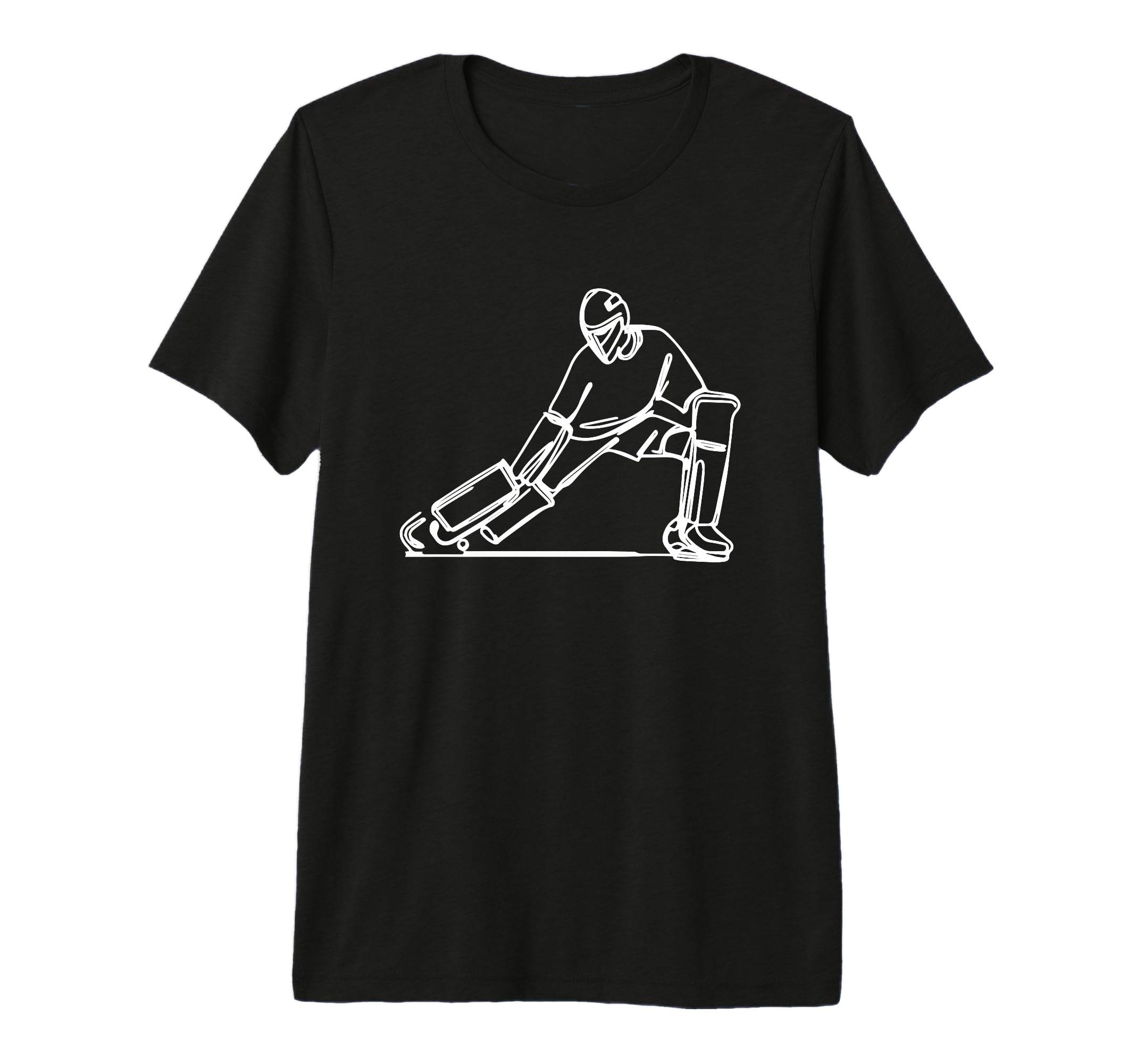 Field Hockey Goalkeeper Drawing Tri Blend T-Shirt - Graphic Print Unisex - T-Shirt, Sweatshirt, Hoodie