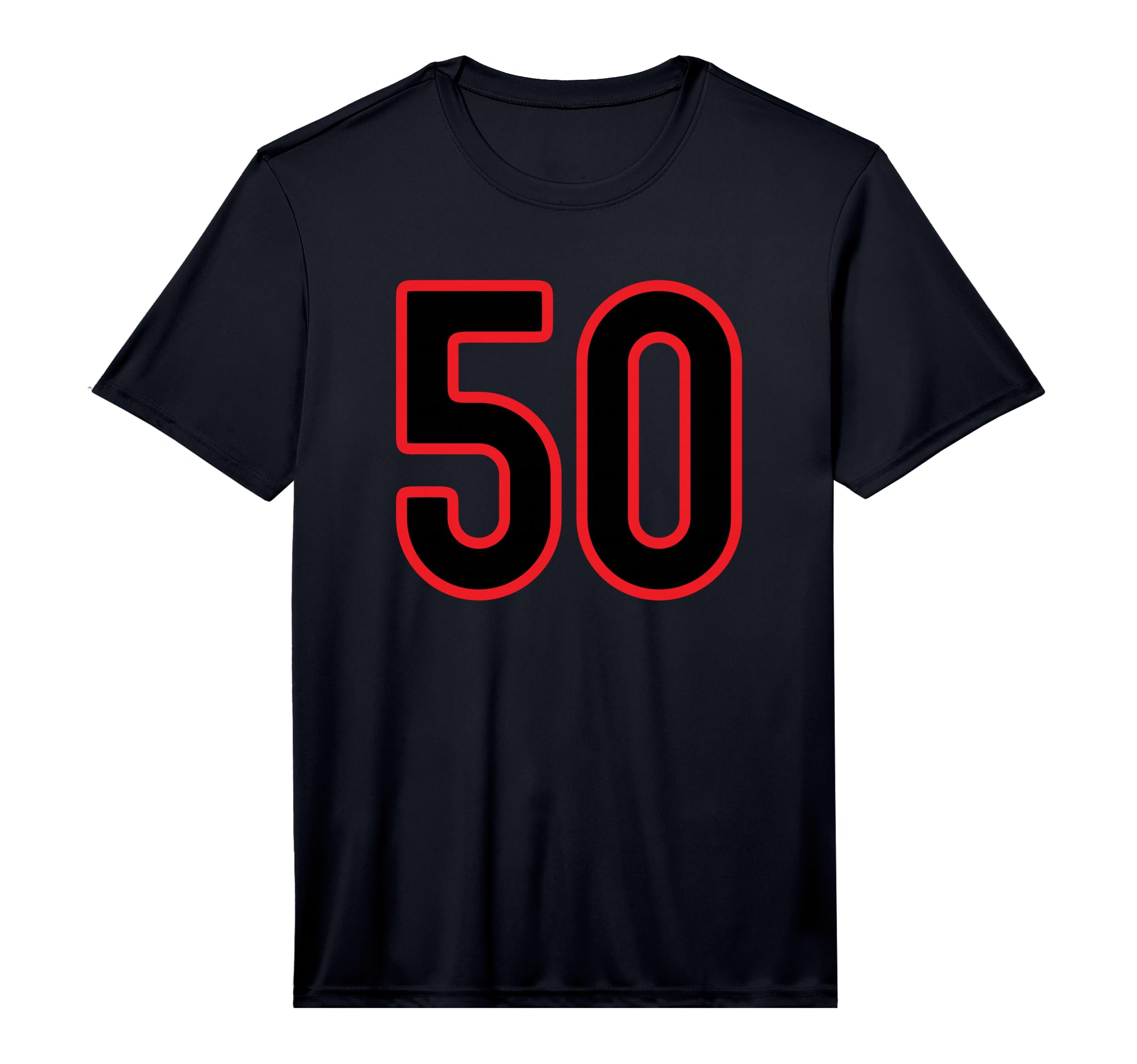 Number 50 Sports Red Black Number T-Shirt - Graphic Print Men Women - T-Shirt, Sweatshirt, Hoodie