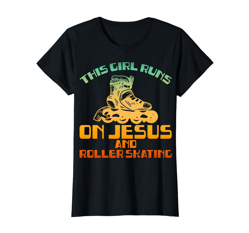 Funny Runs Jesus And Roller Skating T-Shirt - Novelty Apparel Unisex - T-Shirt, Sweatshirt, Hoodie