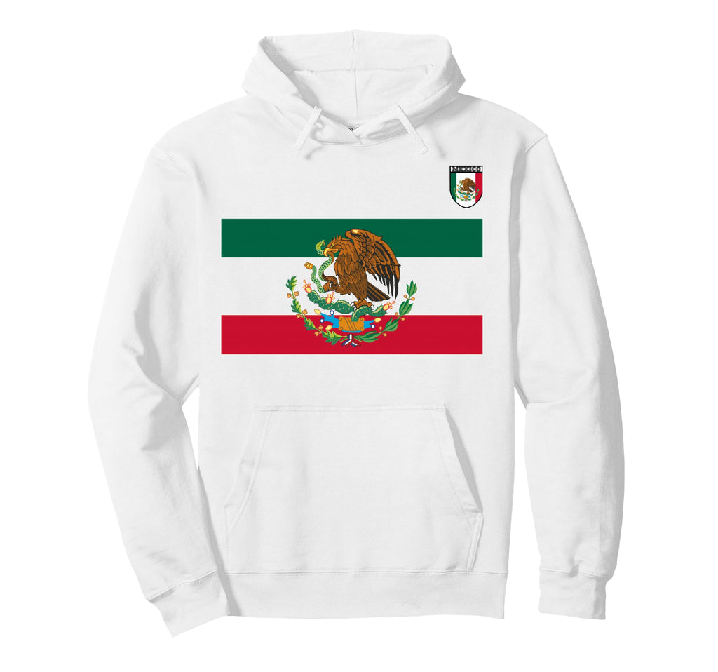 White Green Mexican Soccer Jersey Hoodie - Custom Art Print Unisex - T-Shirt, Sweatshirt, Hoodie
