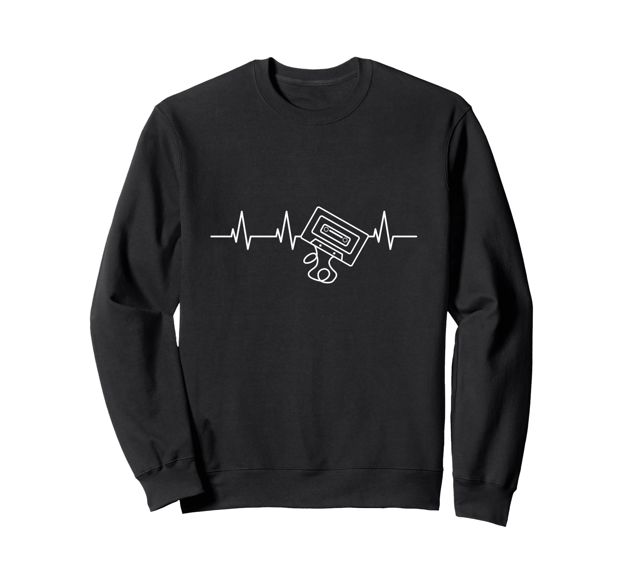 Heartbeat Music Cassette Tape Sweatshirt - Novelty Apparel for Adults - T-Shirt, Sweatshirt, Hoodie