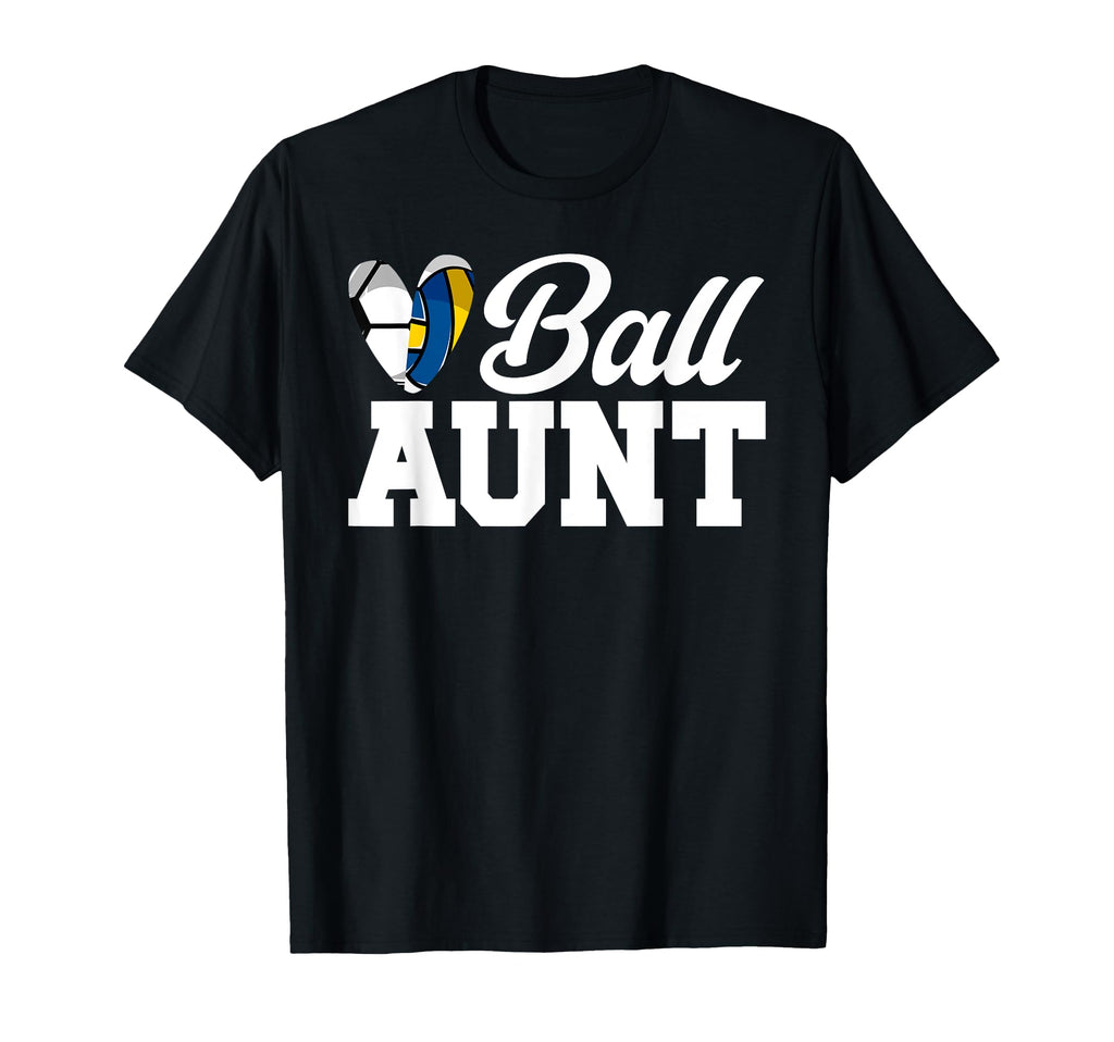 Ball Aunt Heart Volleyball Soccer Aunt T-Shirt - Trendy Graphic for Adults - T-Shirt, Sweatshirt, Hoodie