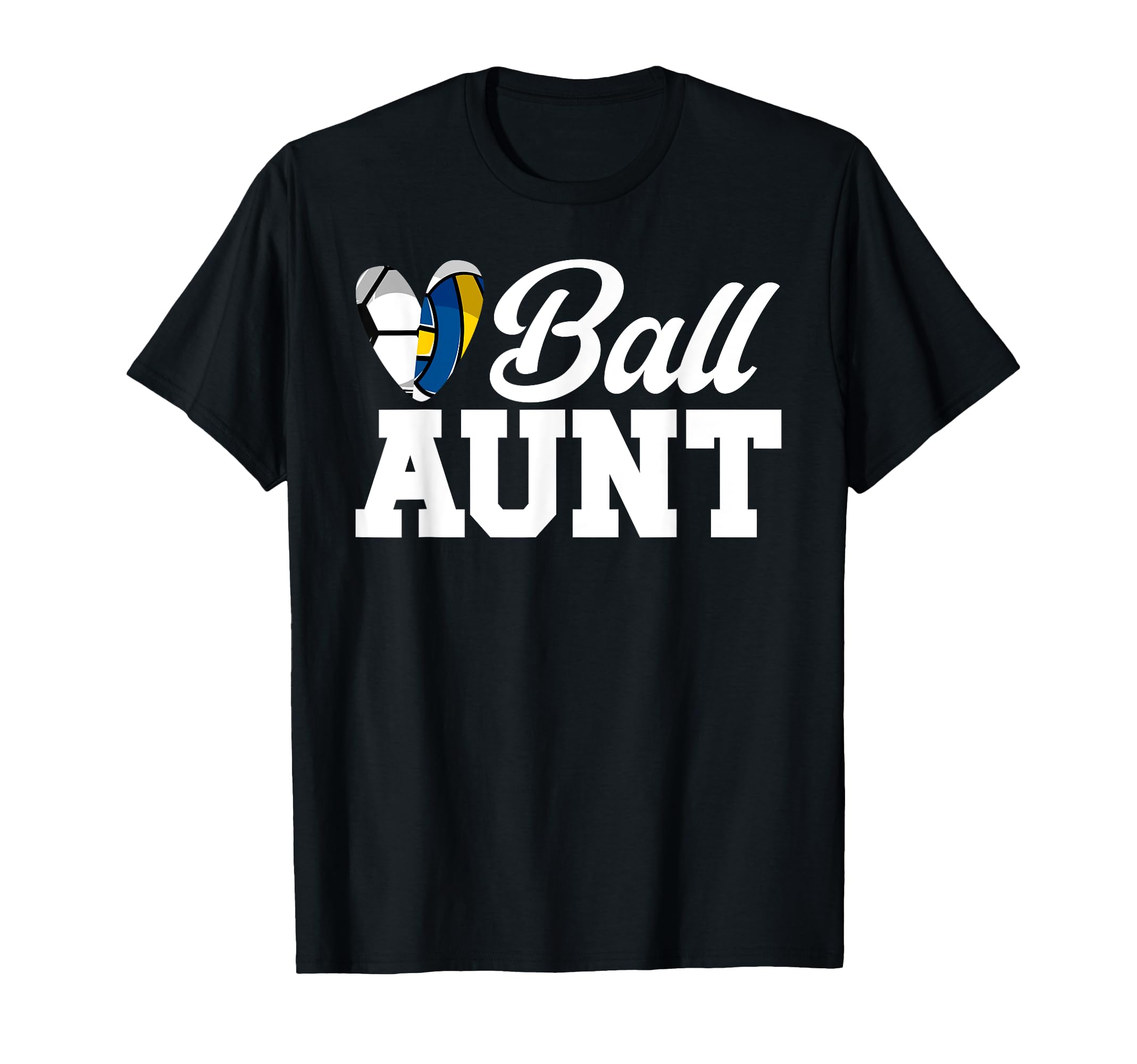 Ball Aunt Heart Volleyball Soccer Aunt T-Shirt - Trendy Graphic for Adults - T-Shirt, Sweatshirt, Hoodie