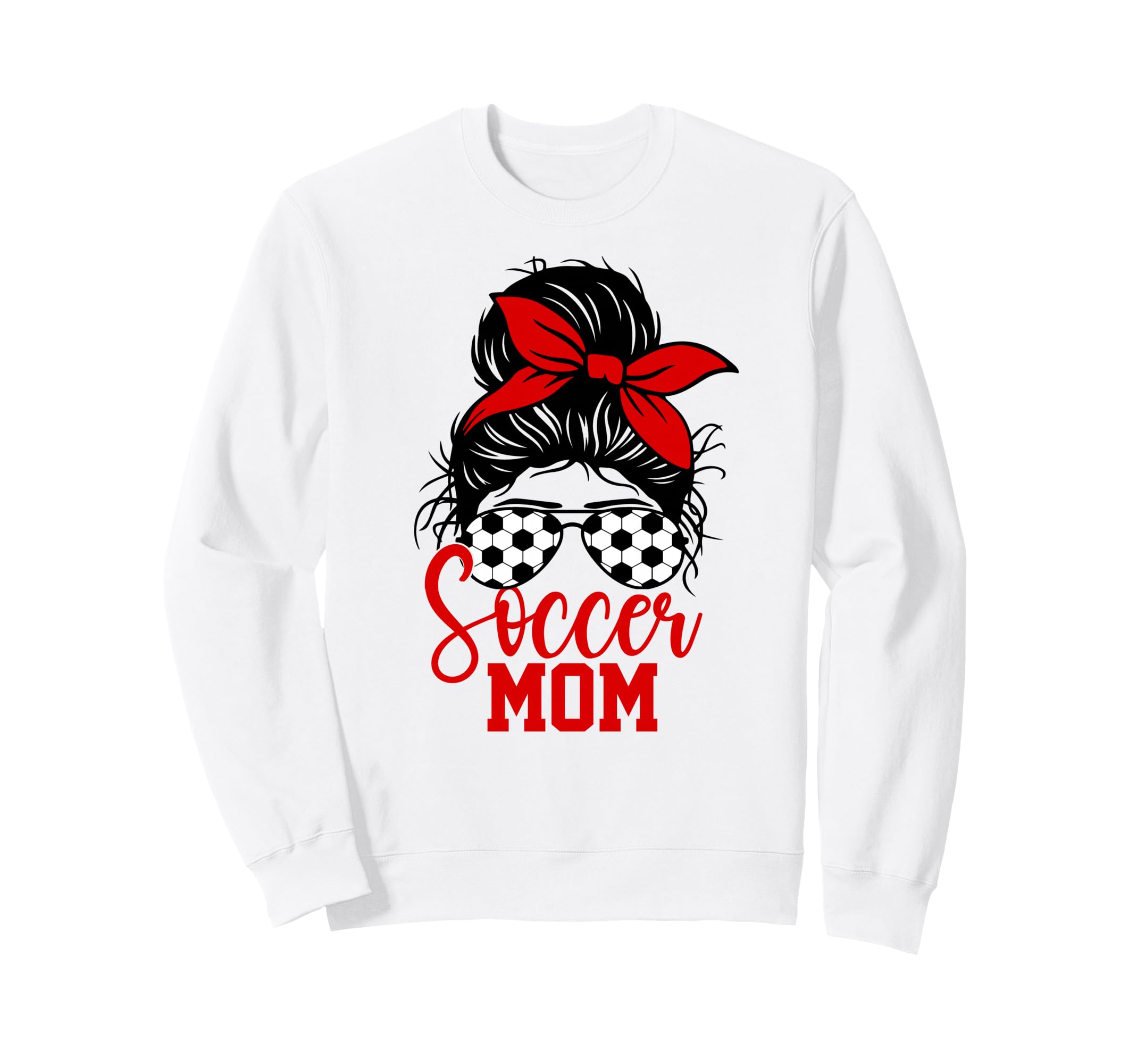 Soccer Mom Life Messy Bun Sports Sweatshirt - Aesthetic Graphic for Adults - T-Shirt, Sweatshirt, Hoodie