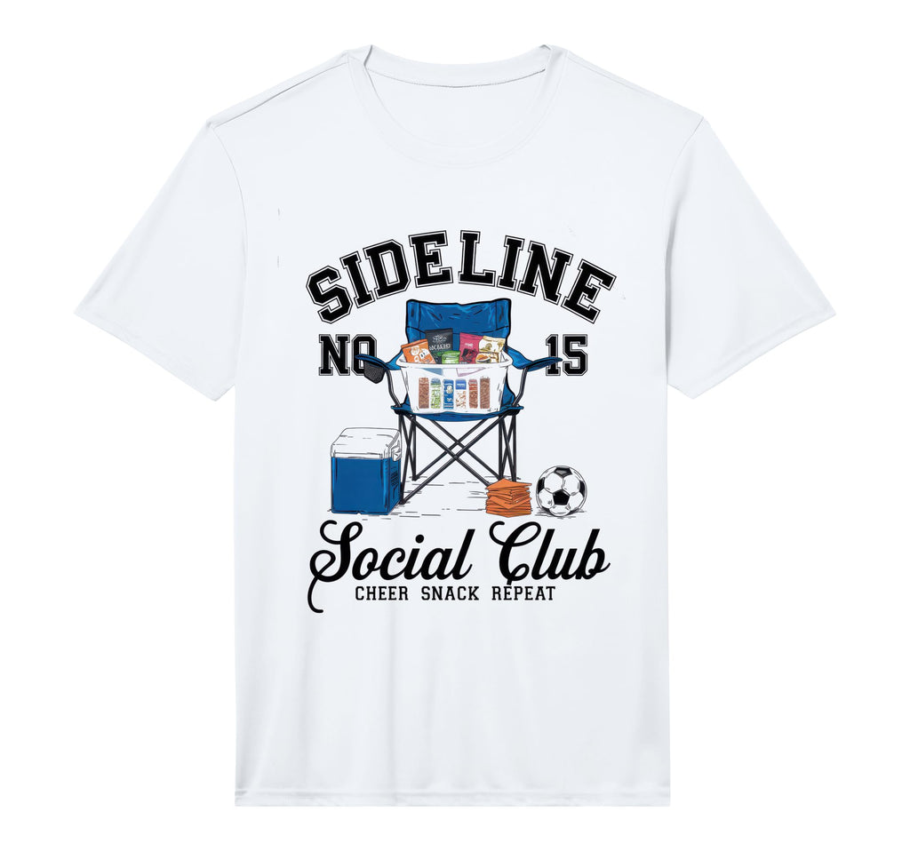Sideline Social Club Soccer Mom Game T-Shirt - Unique Graphic for Adults - T-Shirt, Sweatshirt, Hoodie