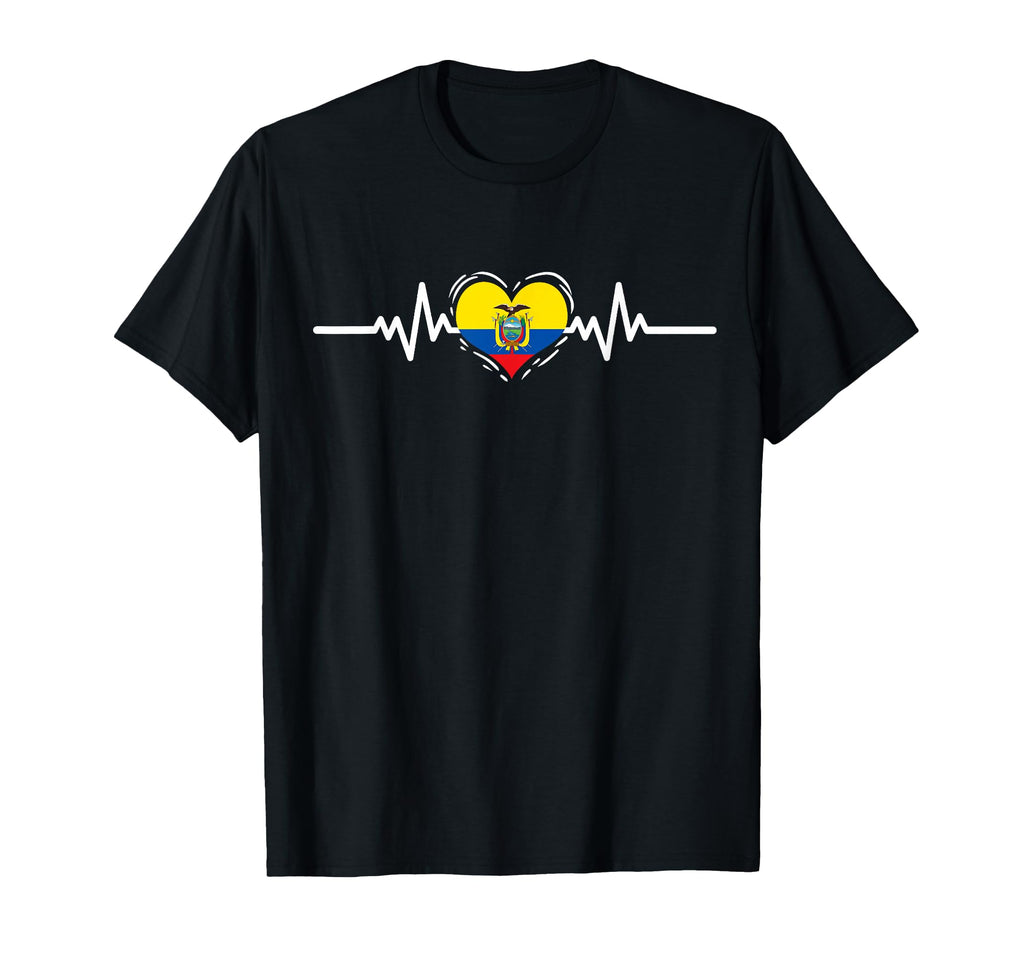 Ecuador Flag Heartbeat Ecuadorian T-Shirt - Fun Novelty Design Men Women - T-Shirt, Sweatshirt, Hoodie