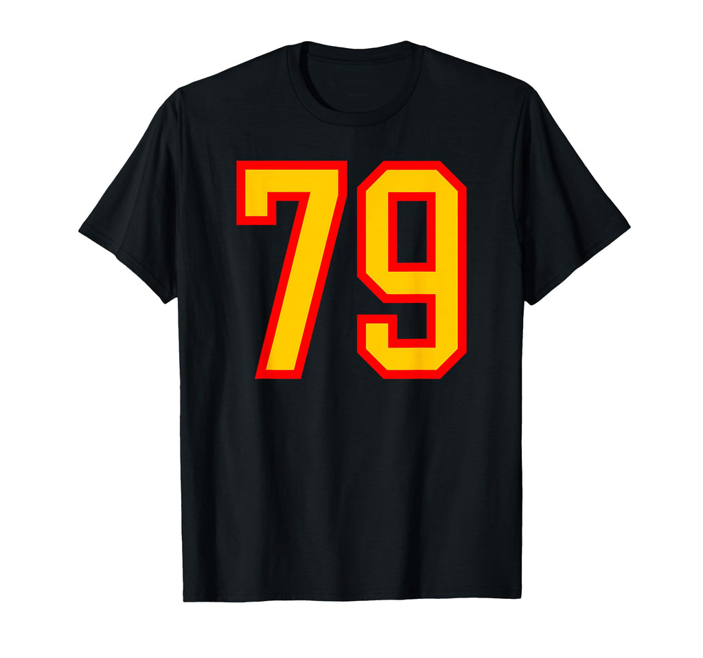 Red Yellow Sport Team Number 79 T-Shirt - Aesthetic Graphic Men Women - T-Shirt, Sweatshirt, Hoodie