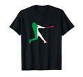 Italy Flag Baseball Player Silhouette T-Shirt - Minimalist Print Men Women - T-Shirt, Sweatshirt, Hoodie