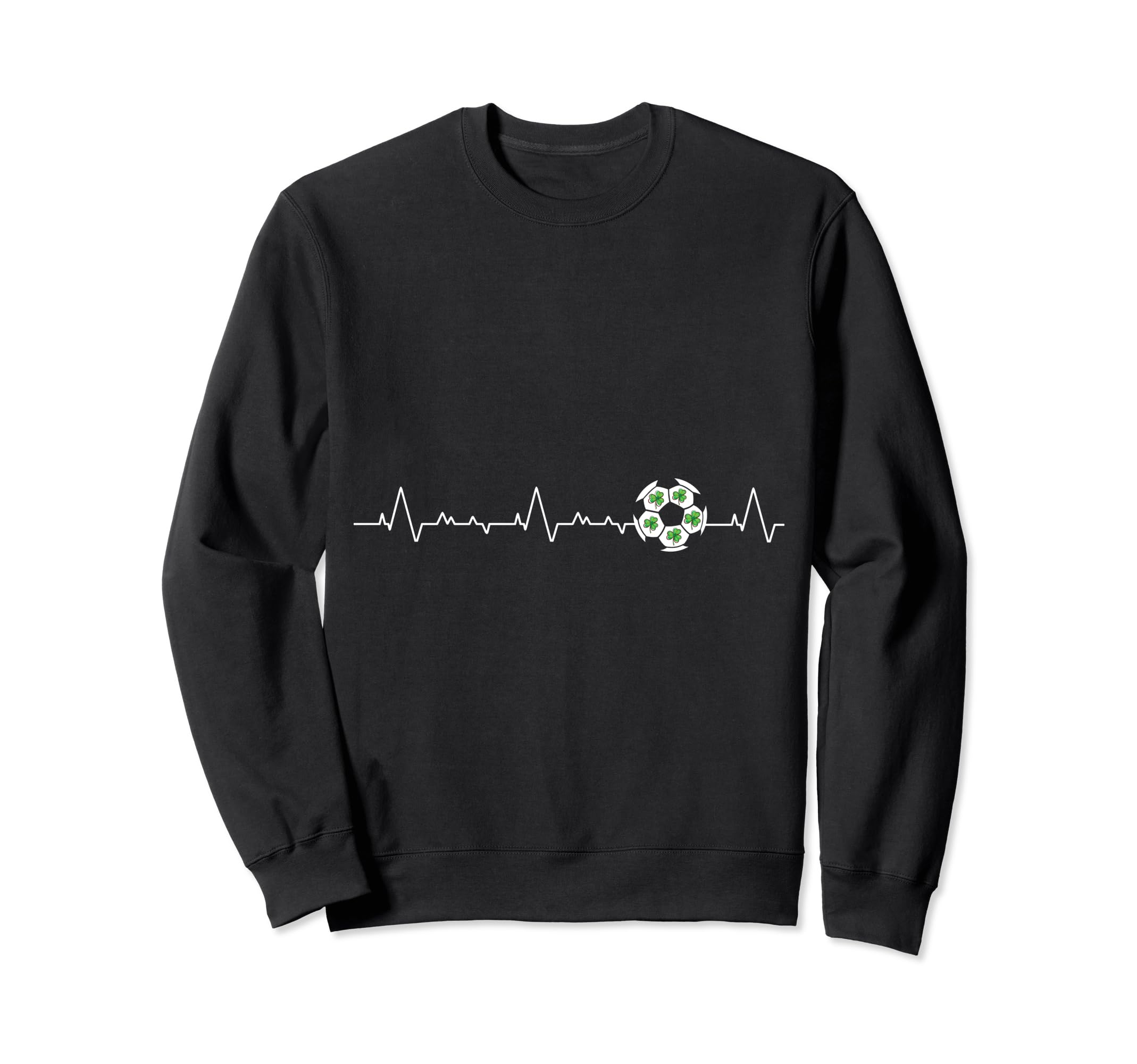 St Patrick Day Soccer Heartbeat Sweatshirt - Unique Graphic Men Women - T-Shirt, Sweatshirt, Hoodie