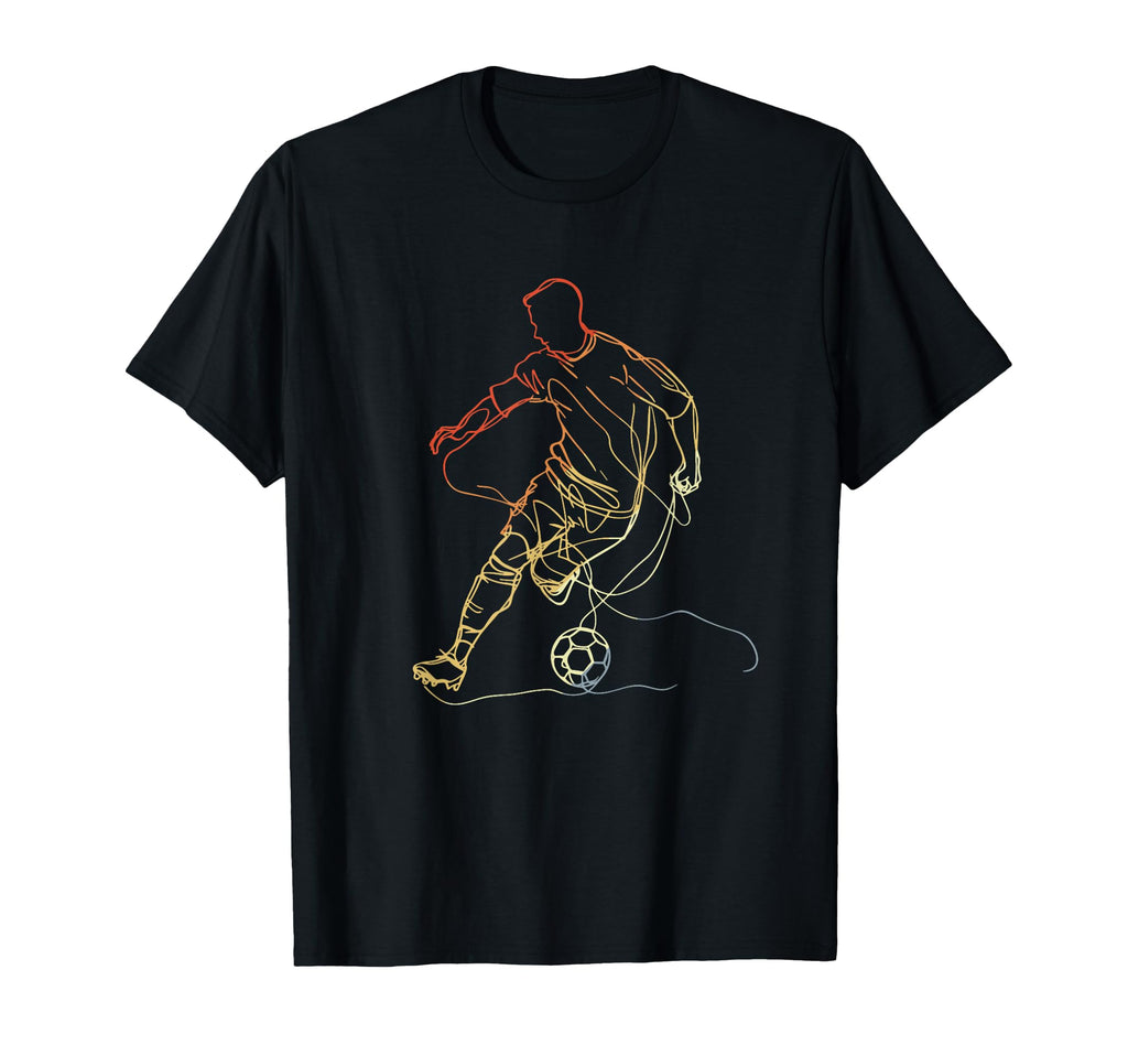 Soccer Player One Line Drawing T-Shirt - Fun Novelty Design for Adults - T-Shirt, Sweatshirt, Hoodie