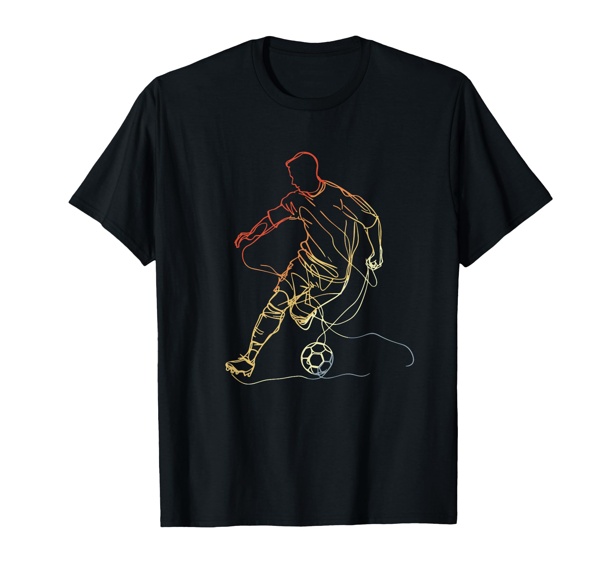 Soccer Player One Line Drawing T-Shirt - Fun Novelty Design for Adults - T-Shirt, Sweatshirt, Hoodie
