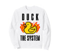 Duck System Pixel Duck Fire Sweatshirt - Aesthetic Graphic Men Women - T-Shirt, Sweatshirt, Hoodie