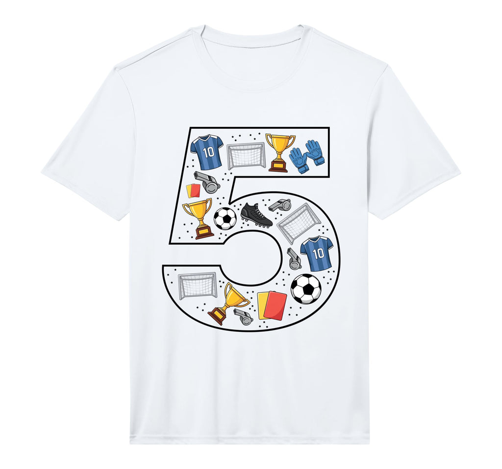 Mens 5Th Birthday 5 Year Old Football T-Shirt - Minimalist Print Unisex - T-Shirt, Sweatshirt, Hoodie