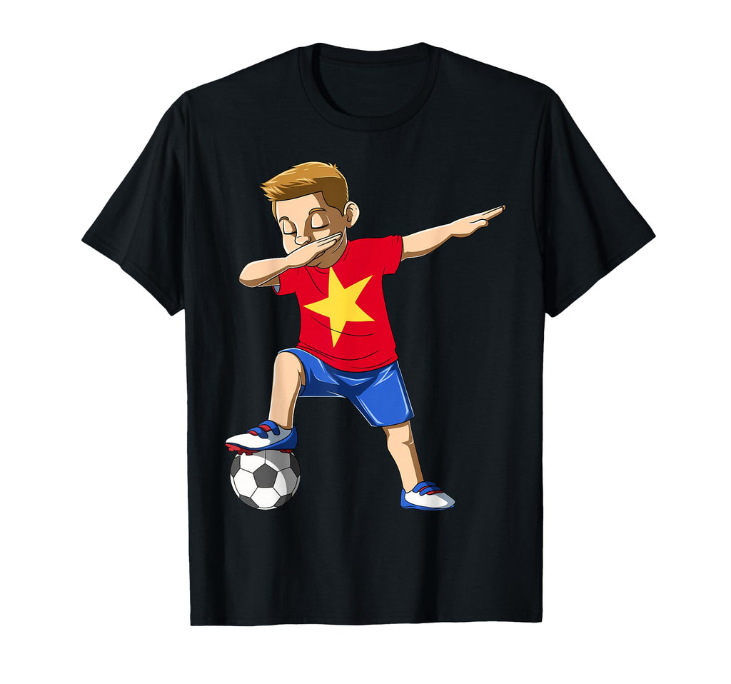 Dabbing Soccer Vietnam Jersey T-Shirt - Fun Novelty Design for Adults - T-Shirt, Sweatshirt, Hoodie
