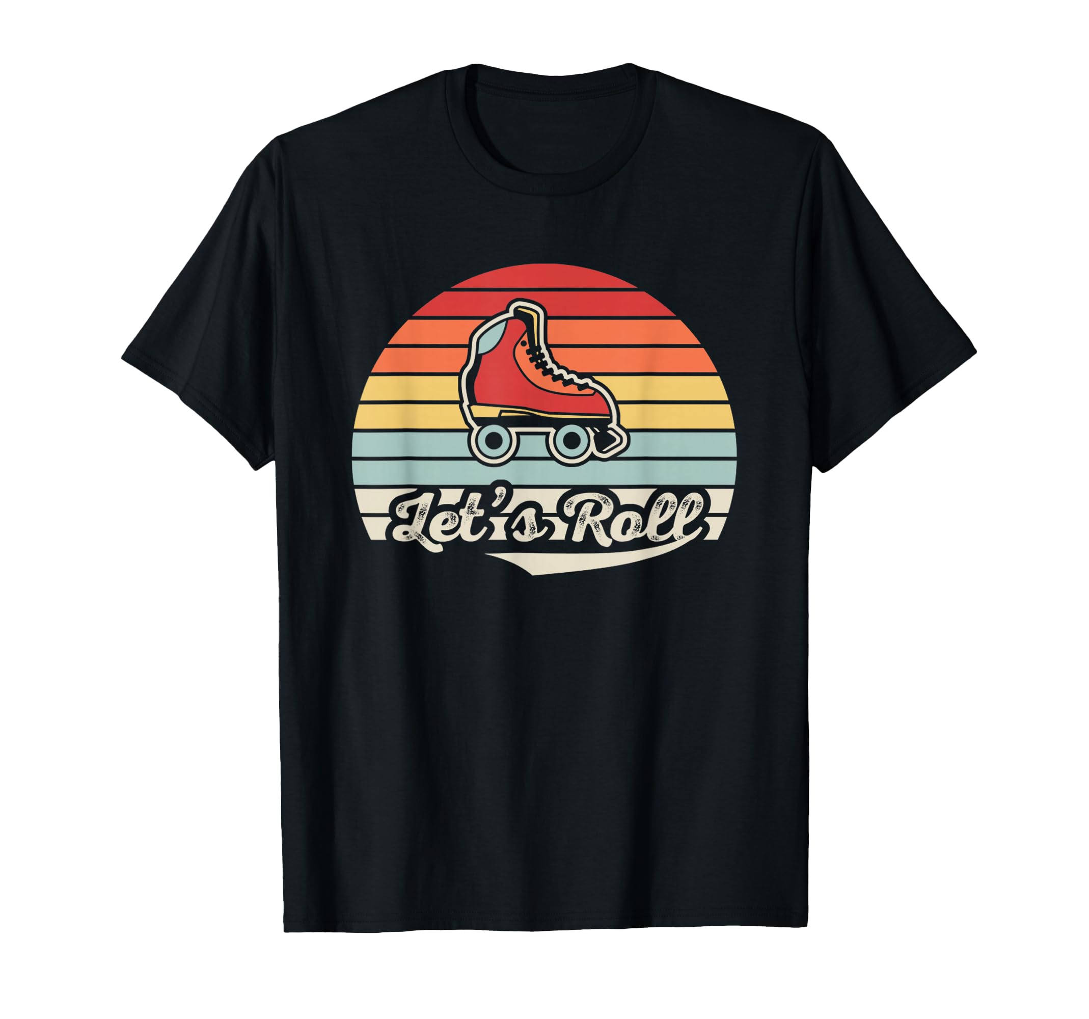 Lets Roll Roller Skate 70S Sunset T-Shirt - Custom Art Print Unisex - T-Shirt, Sweatshirt, Hoodie