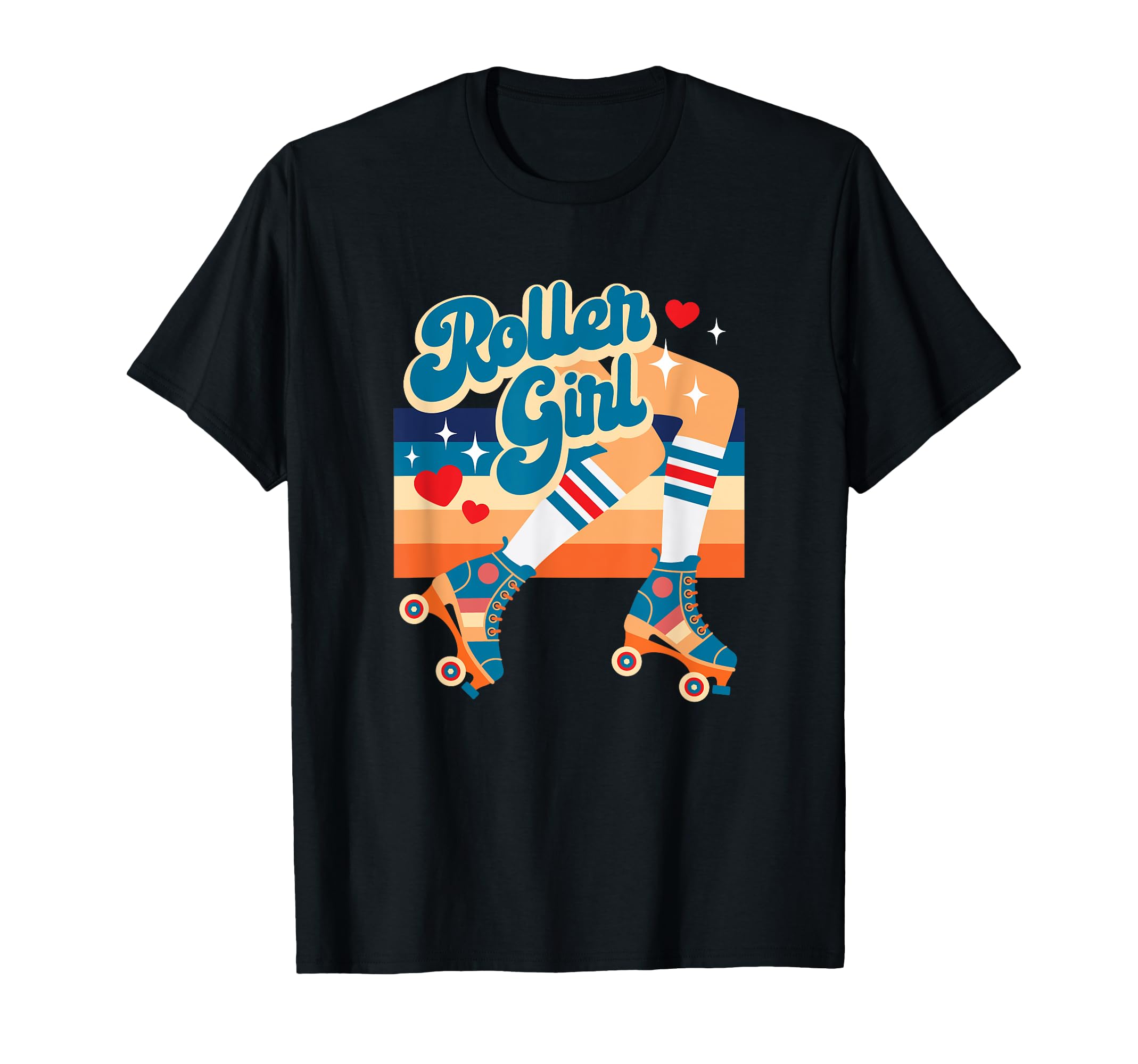 Roller Roller Skates W Hearts T-Shirt - Casual Everyday Wear for Adults - T-Shirt, Sweatshirt, Hoodie