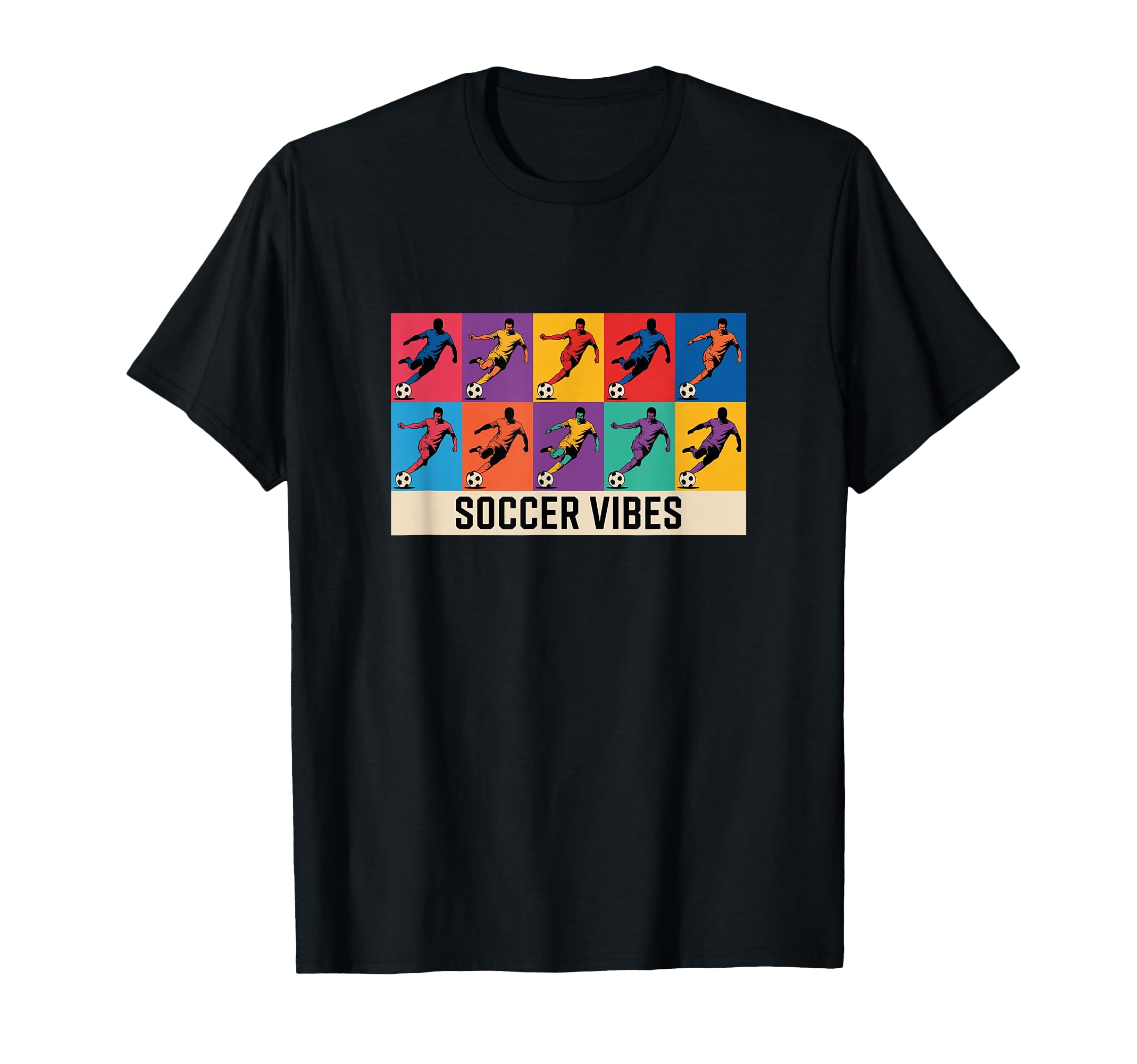 Soccer Vibes Colorful Action Packed T-Shirt - Custom Art Print for Adults - T-Shirt, Sweatshirt, Hoodie