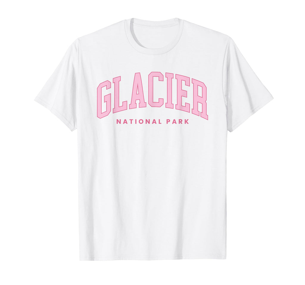 Glacier National Park Preppy Throwback T-Shirt - Unique Graphic for Adults - T-Shirt, Sweatshirt, Hoodie