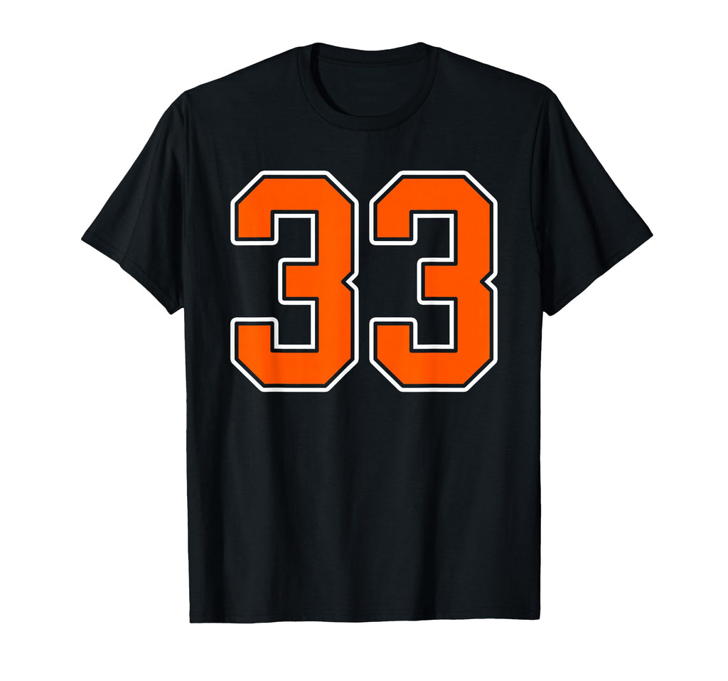 Orange White Number 33 Jersey Player T-Shirt - Aesthetic Graphic Unisex - T-Shirt, Sweatshirt, Hoodie