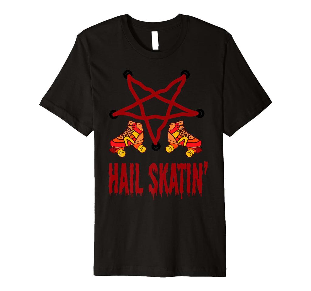 Hail Skatin Rollerskates Pentagram T-Shirt - Minimalist Print Men Women - T-Shirt, Sweatshirt, Hoodie