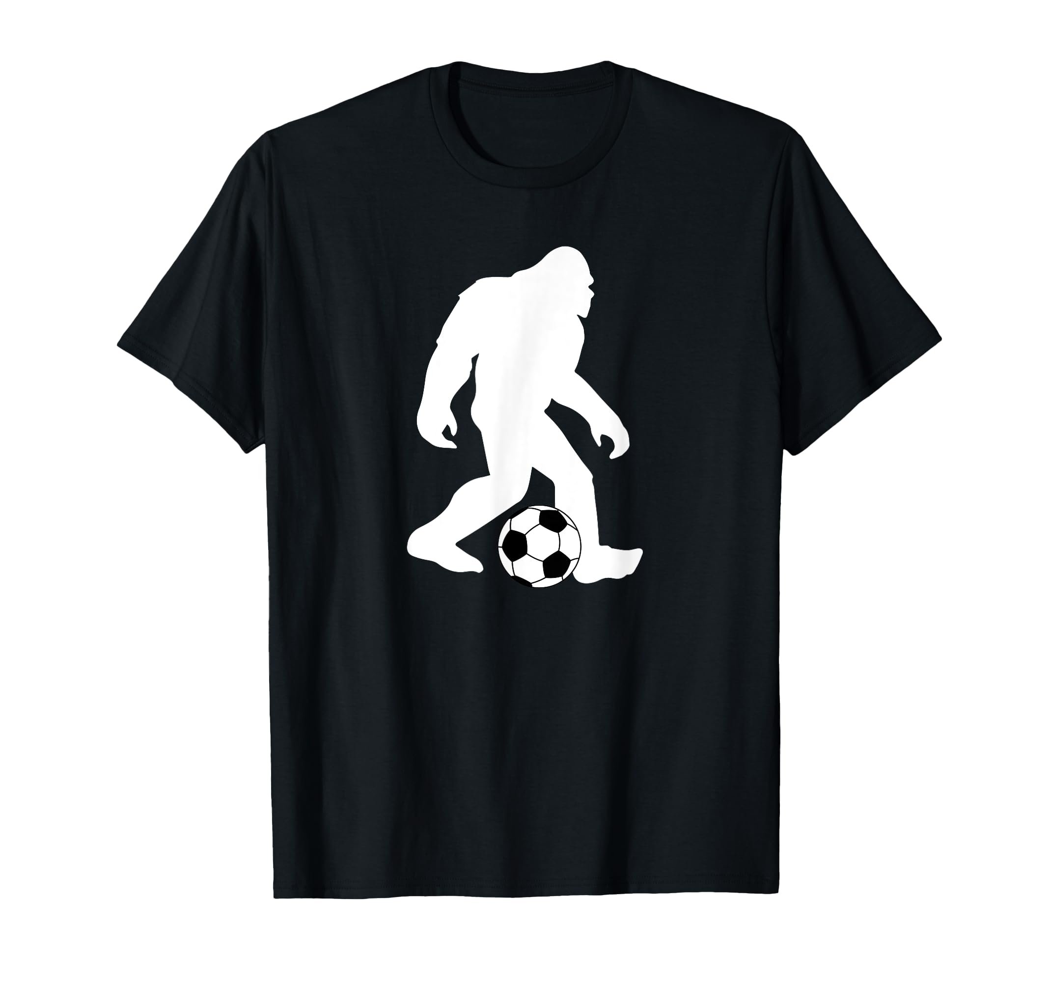 Bigfoot Playing Soccer Funny T-Shirt - Fun Novelty Design for Adults - T-Shirt, Sweatshirt, Hoodie