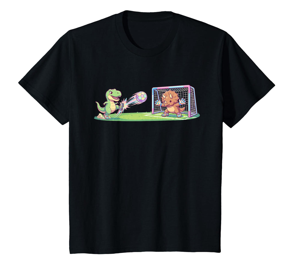 T Rex Kicks Ball Triceratops Goalie T-Shirt - Unique Graphic Men Women - T-Shirt, Sweatshirt, Hoodie