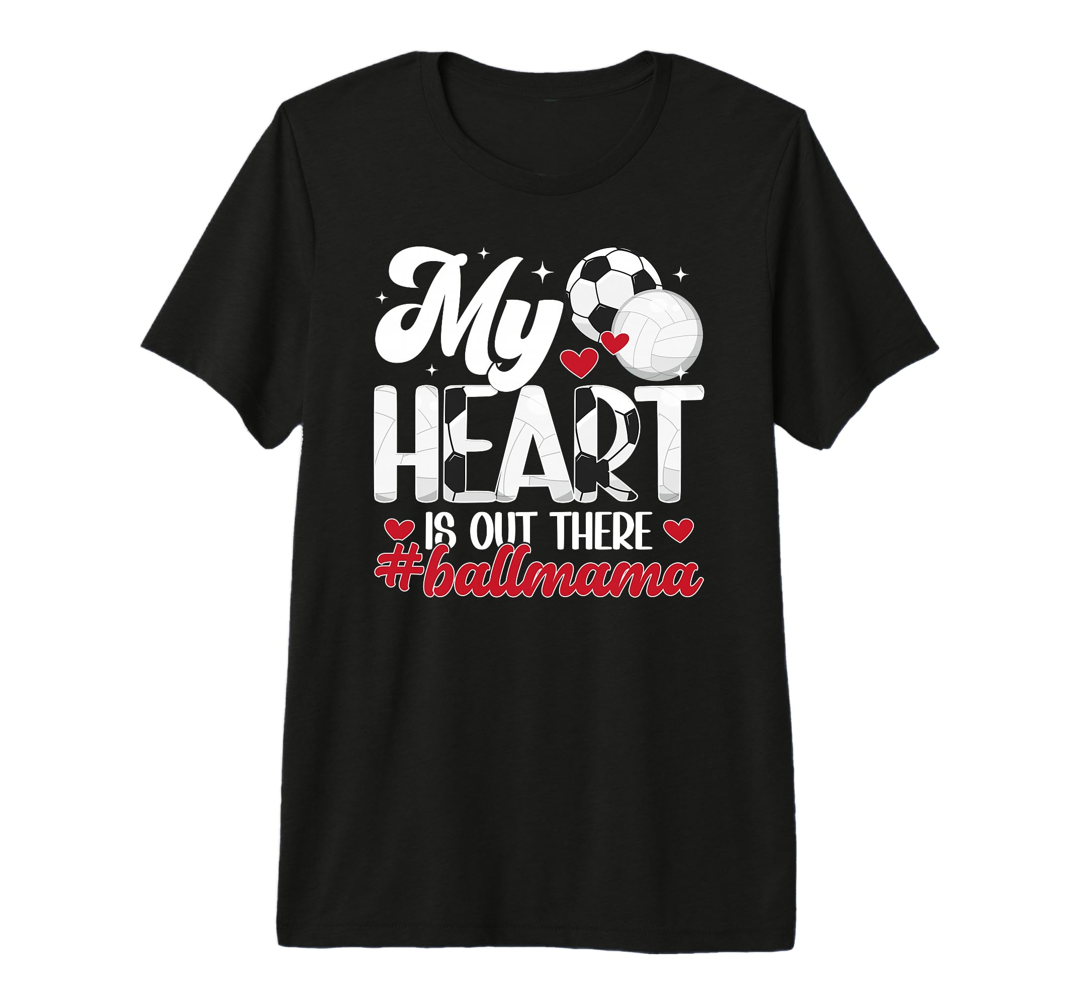 My Heart Is Out There Ball Mama Volleyball T-Shirt - Trendy Graphic Unisex - T-Shirt, Sweatshirt, Hoodie