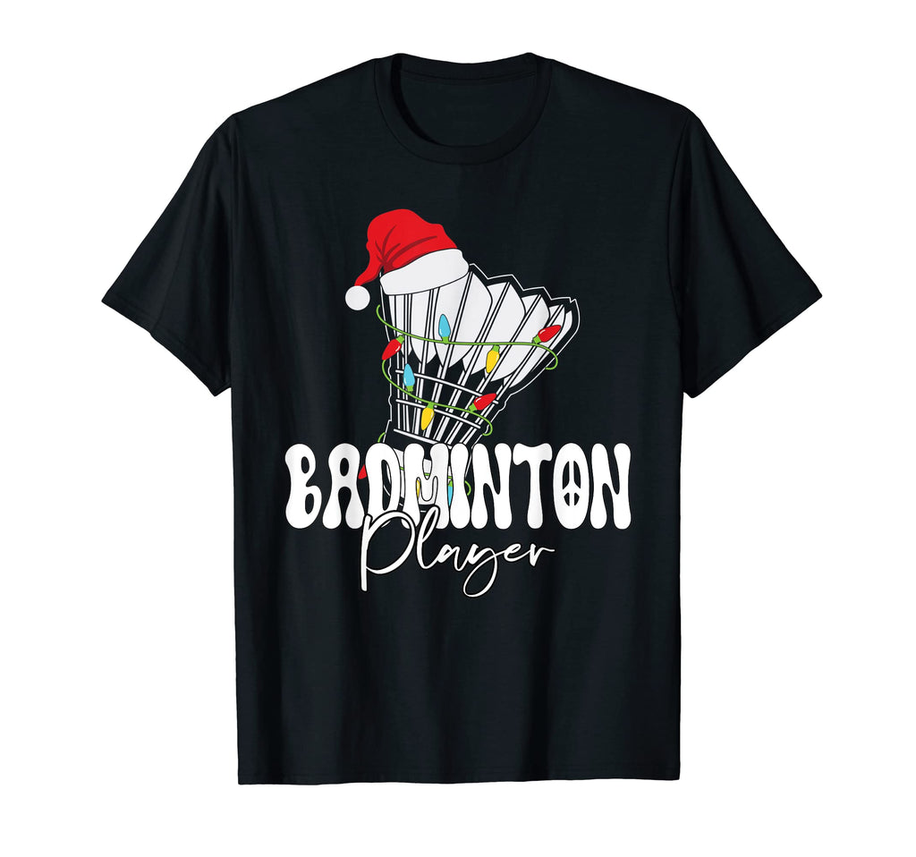 Funny Santas Hat Badminton Player T-Shirt - Aesthetic Graphic Men Women - T-Shirt, Sweatshirt, Hoodie