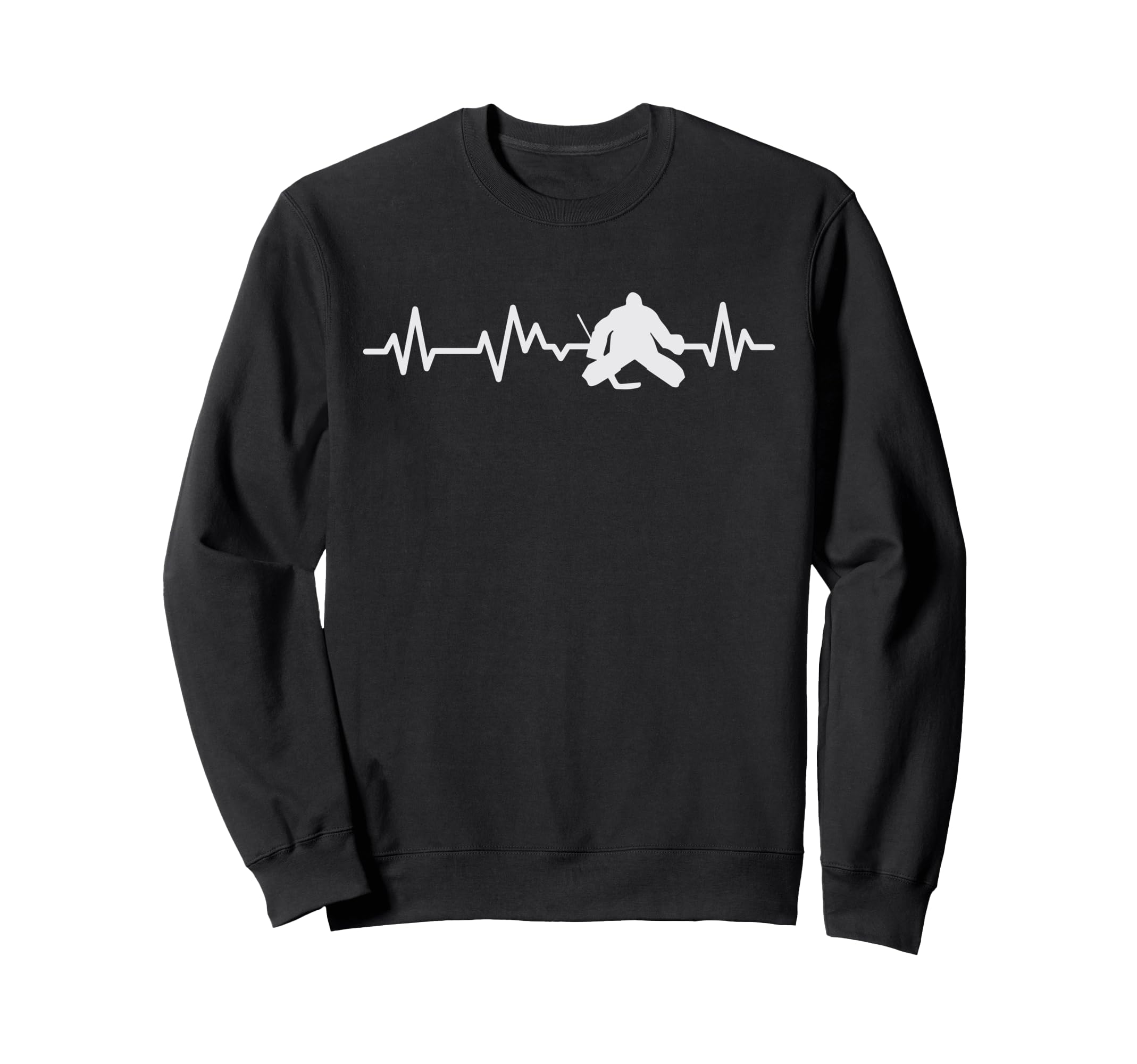 Ice Hockey Goalie Heartbeat Sweatshirt - Fun Novelty Design for Adults - T-Shirt, Sweatshirt, Hoodie