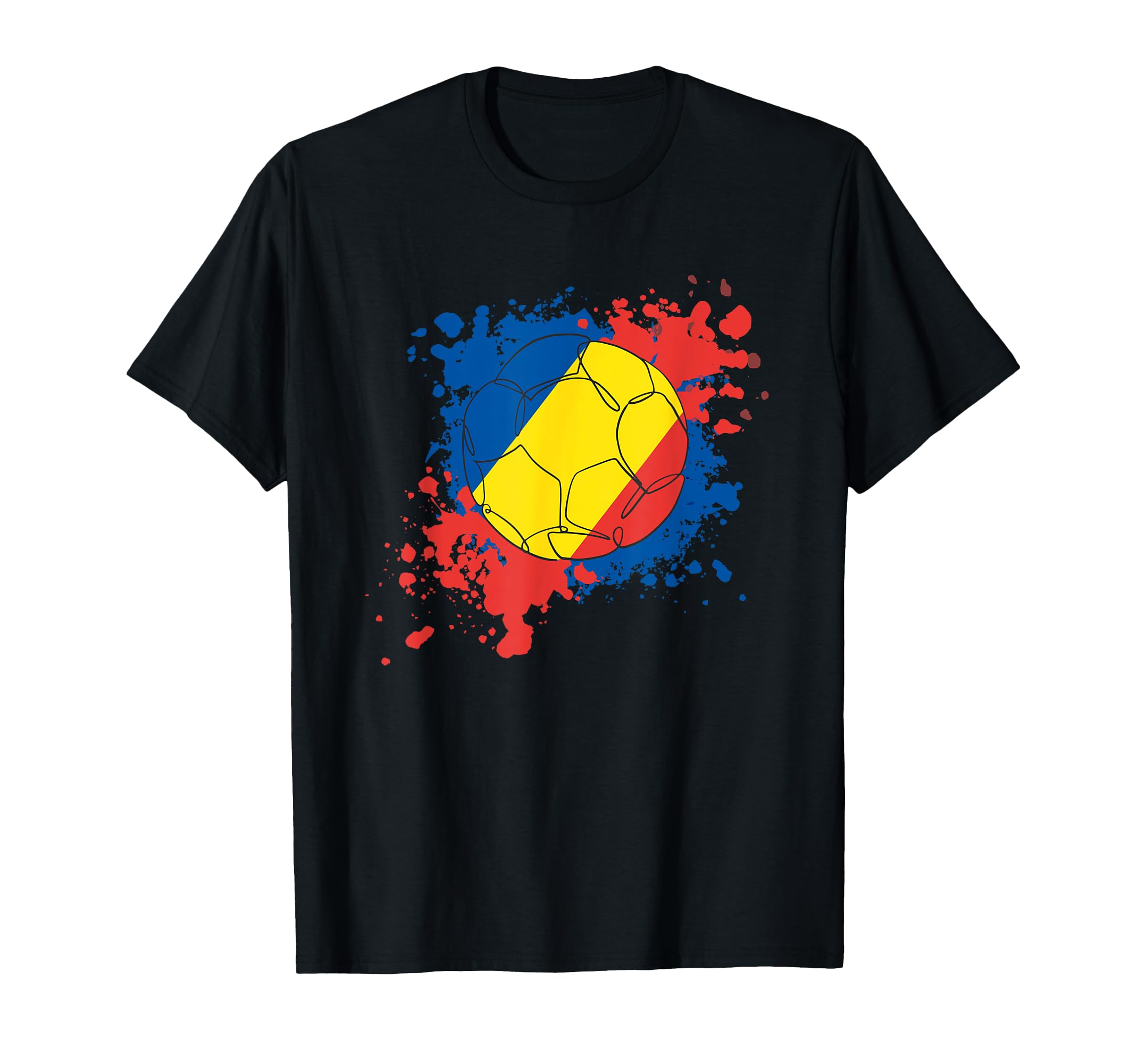 Soccer Ball Flag Romania T-Shirt - Novelty Apparel Unisex - T-Shirt, Sweatshirt, Hoodie