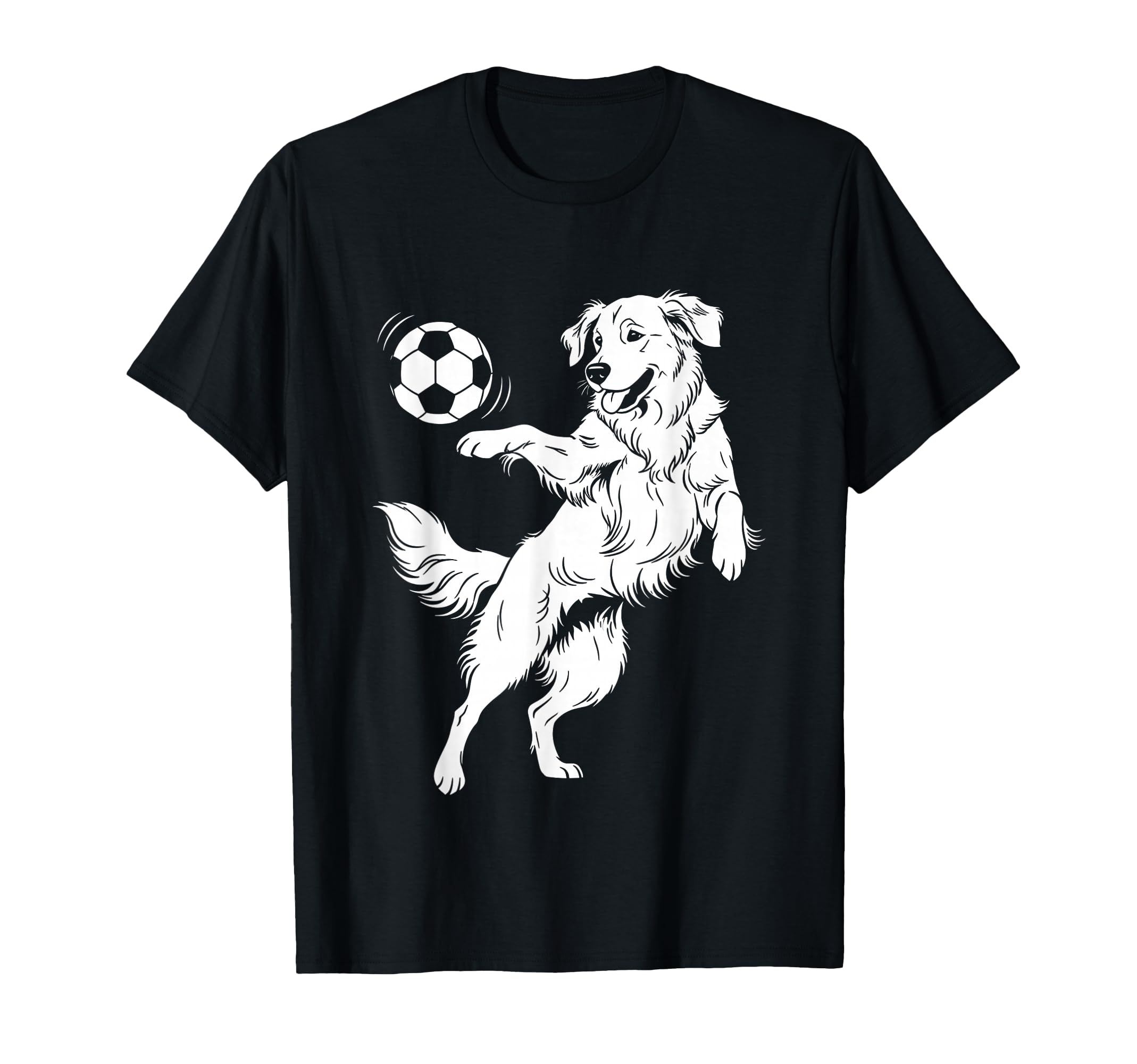 Happy Dog Playing Soccer Funny Sports T-Shirt - Aesthetic Graphic Unisex - T-Shirt, Sweatshirt, Hoodie
