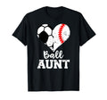 Ball Aunt Heart Funny Soccer Baseball Aunt T-Shirt - Trendy Graphic Unisex - T-Shirt, Sweatshirt, Hoodie