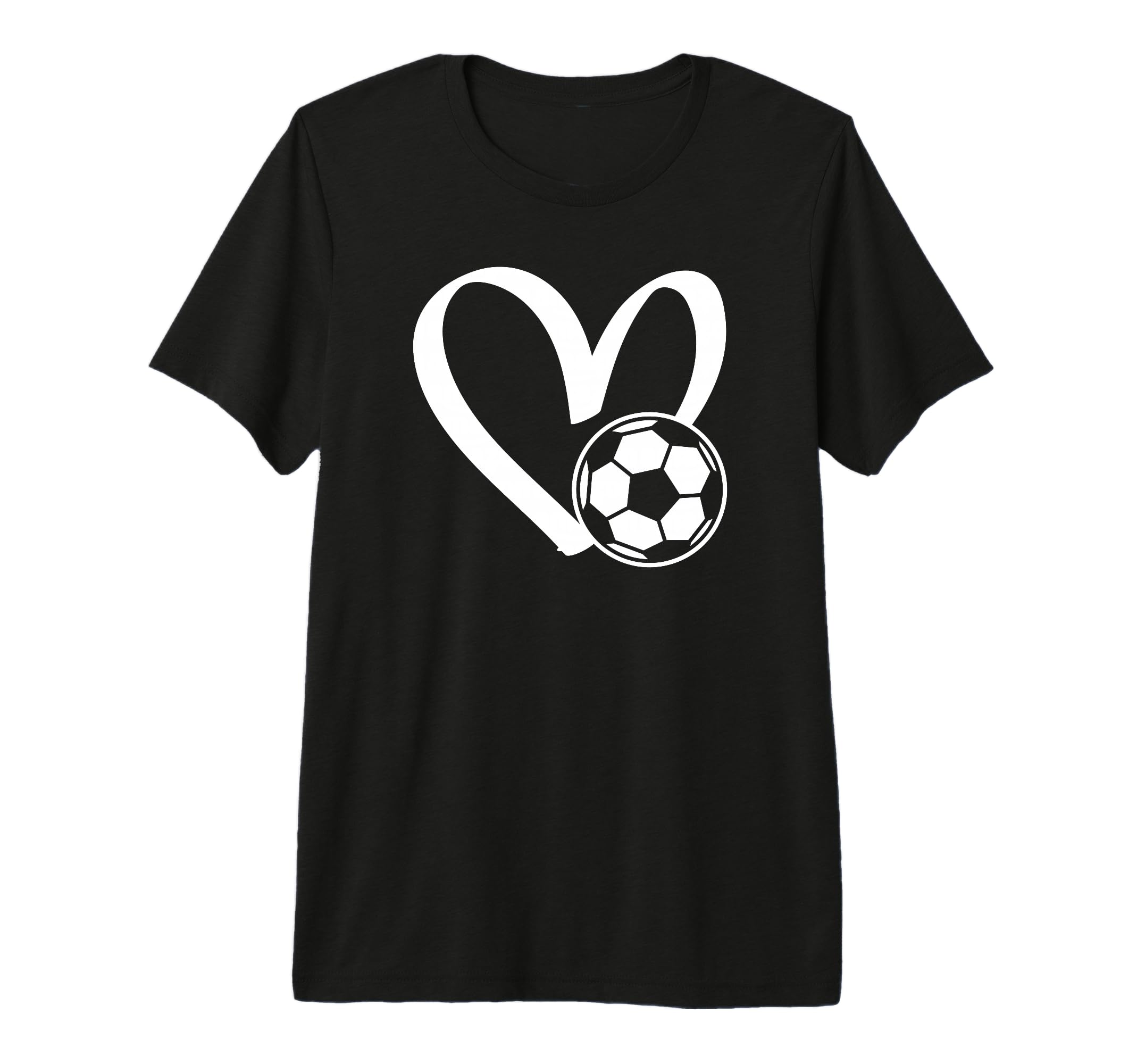 Soccer Ball Heart Tri Blend T-Shirt - Fun Novelty Design Men Women - T-Shirt, Sweatshirt, Hoodie
