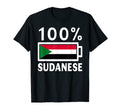 Sudan Flag 100 Sudanese Battery T-Shirt - Fun Novelty Design for Adults - T-Shirt, Sweatshirt, Hoodie
